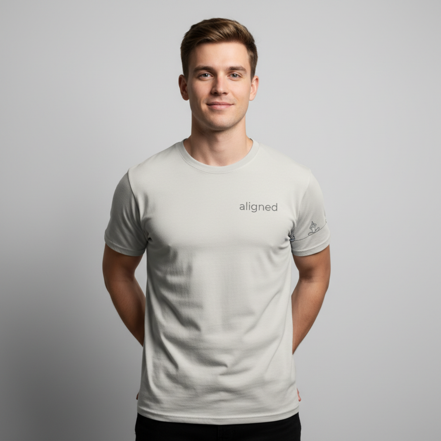 Aligned Cotton Tee – Mindful Minimalist Yoga Shirt | Centered. Aligned. Present.