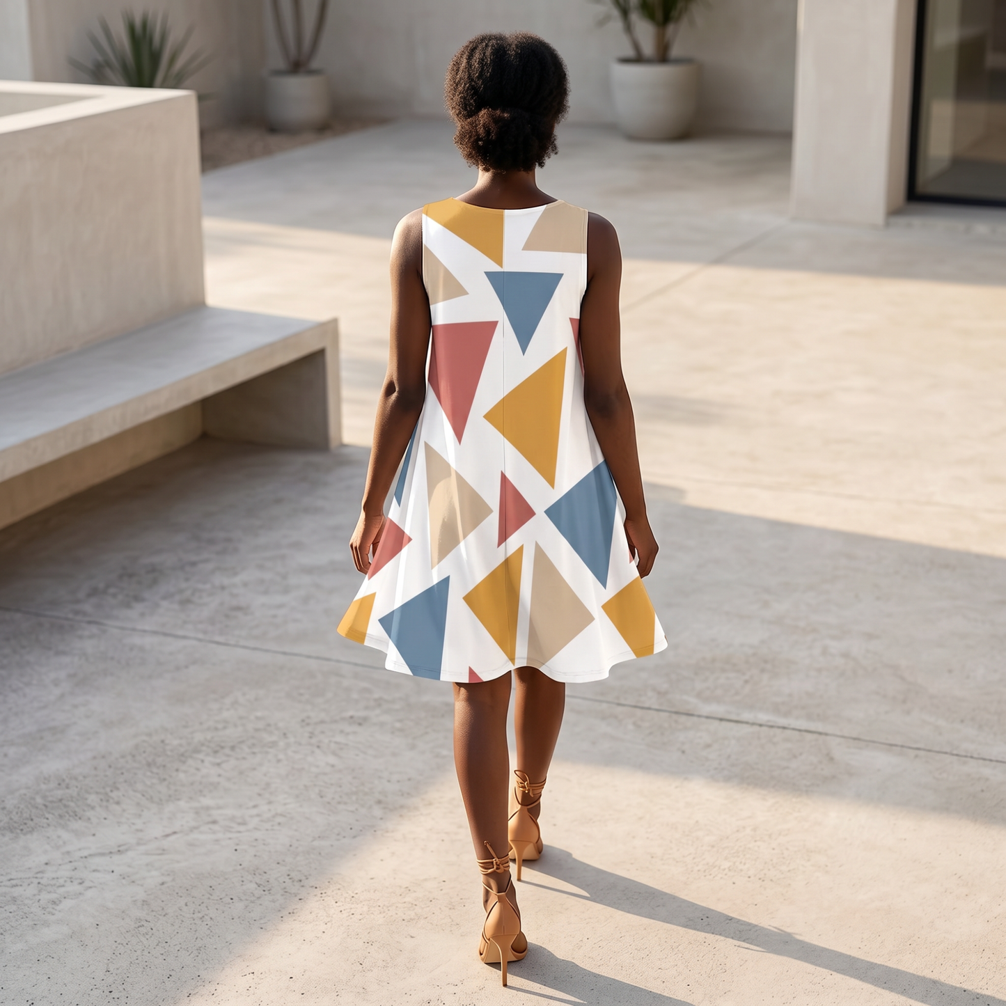 Born Herself A-Line Dress – Inspirational Atticus Quote Sleeveless Geometric Dress