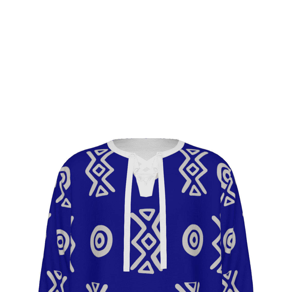African Linen Shirt | Adinkra-Inspired Geometric Long Sleeve | Savanna Collection | Kinky Nomad