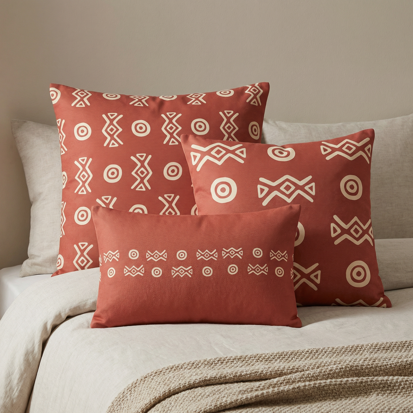 Savannah Earth Accent Pillow Collection – African-Inspired Home Decor (22×22, 18×18, Lumbar)