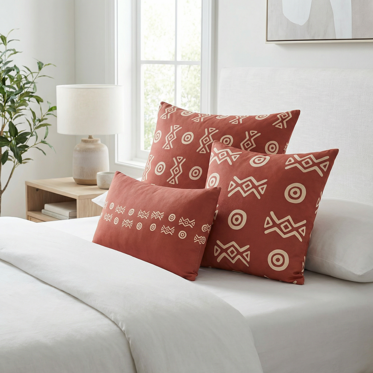 Savannah Earth Accent Pillow Collection – African-Inspired Home Decor (22×22, 18×18, Lumbar)