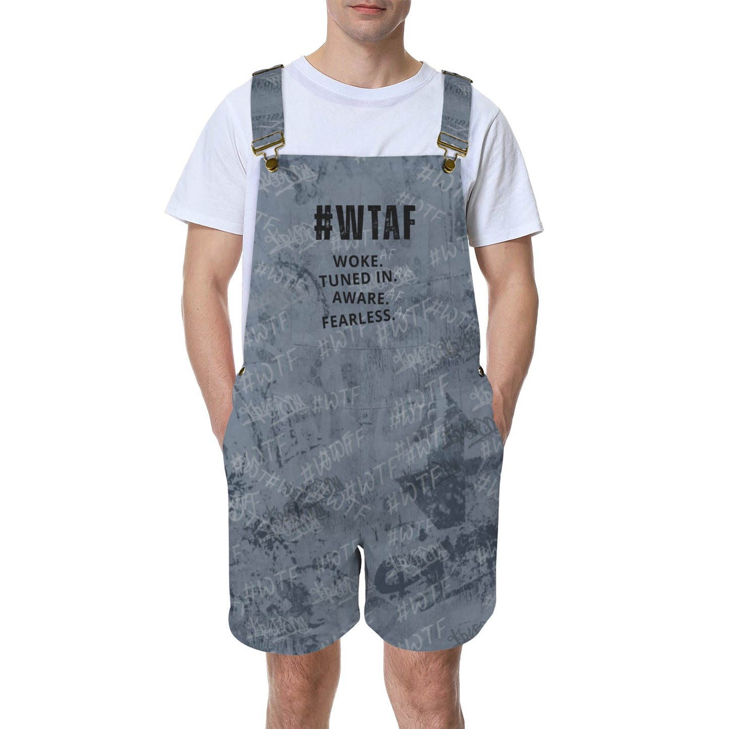 Unisex Graphic Streetwear Overalls | Short Overalls | Adjustable Strap Urban Outfit | WTAF