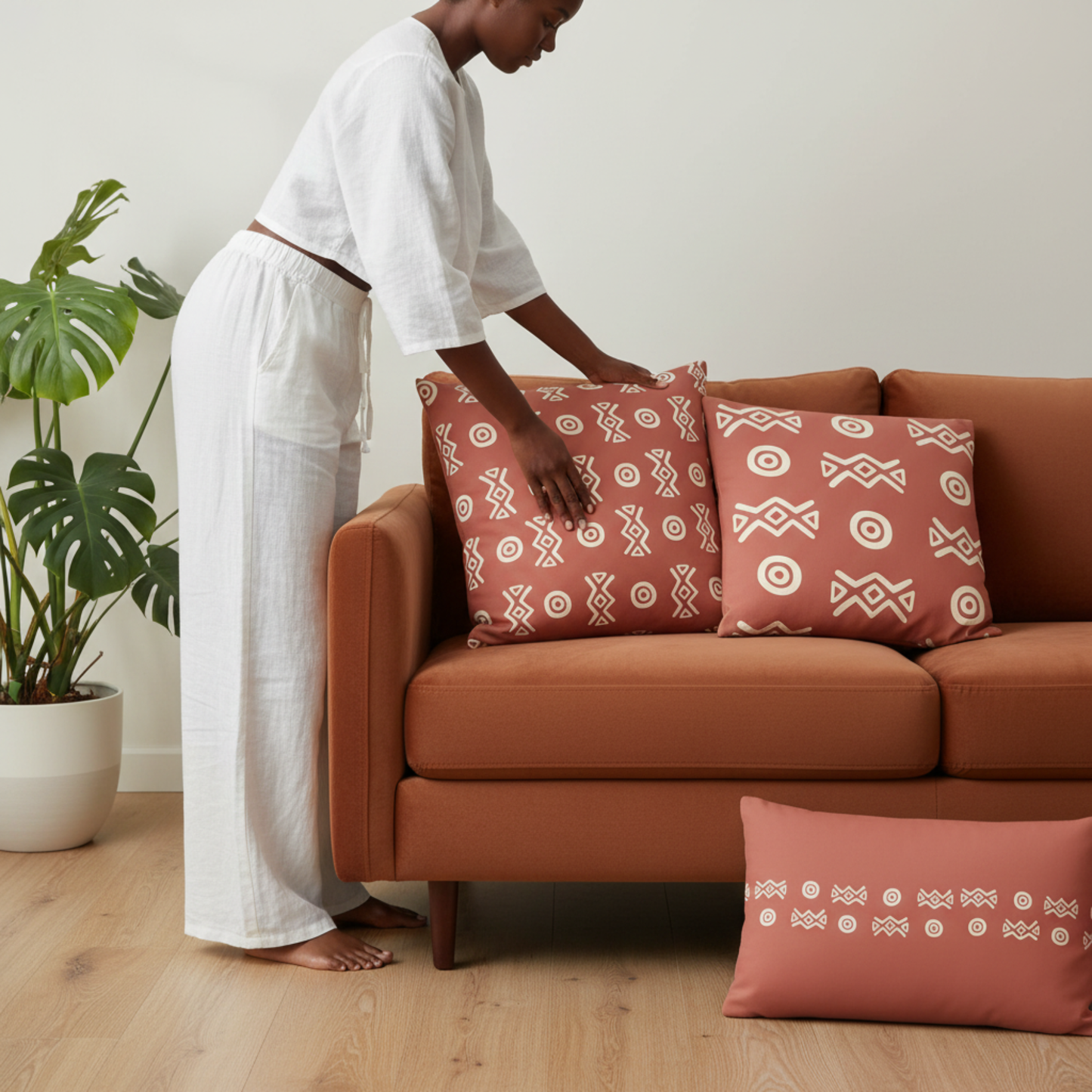 Savannah Earth Accent Pillow Collection – African-Inspired Home Decor (22×22, 18×18, Lumbar)