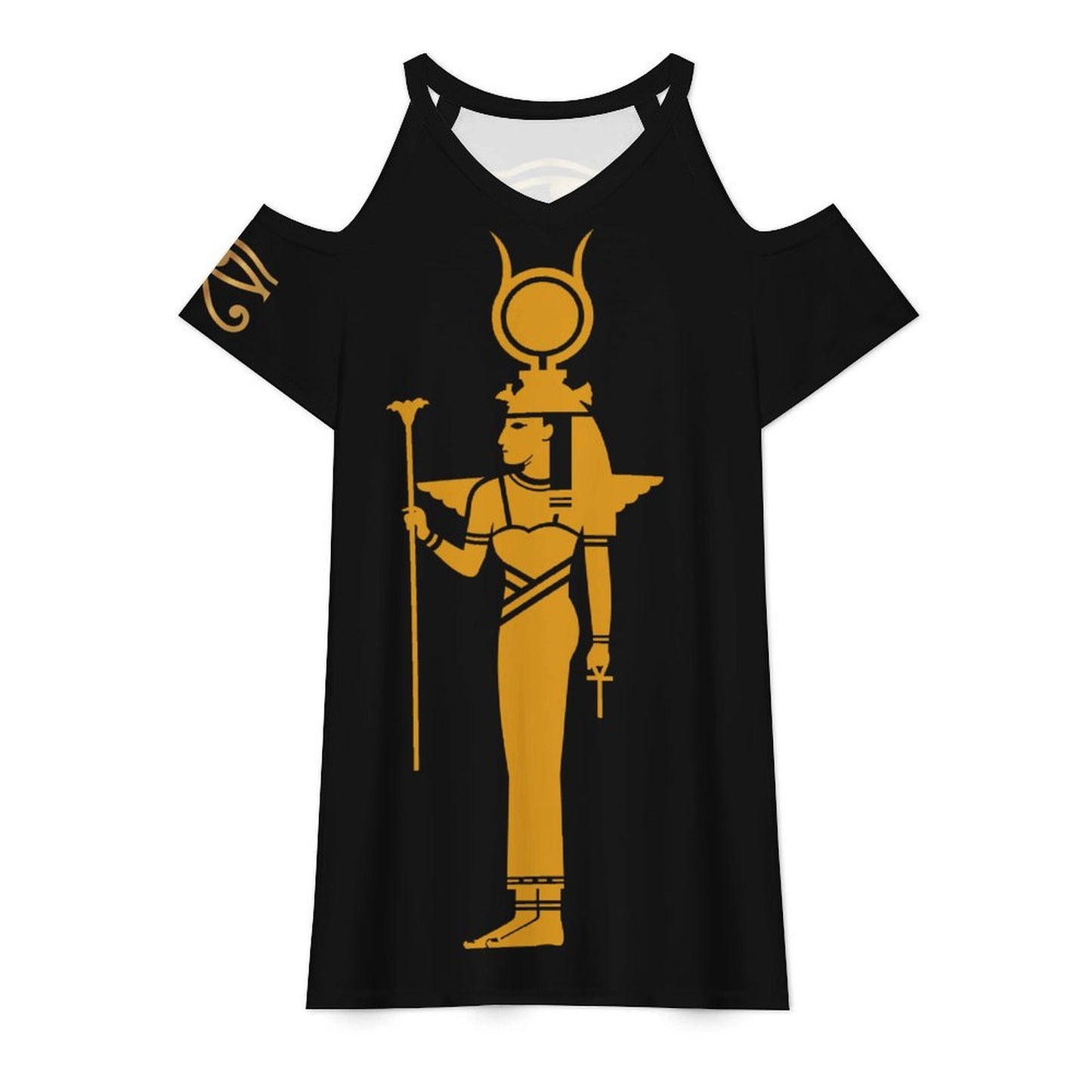 Isis Dress | Egyptian Goddess Cold Shoulder Dress | Kemet Collection | Kinky Nomad