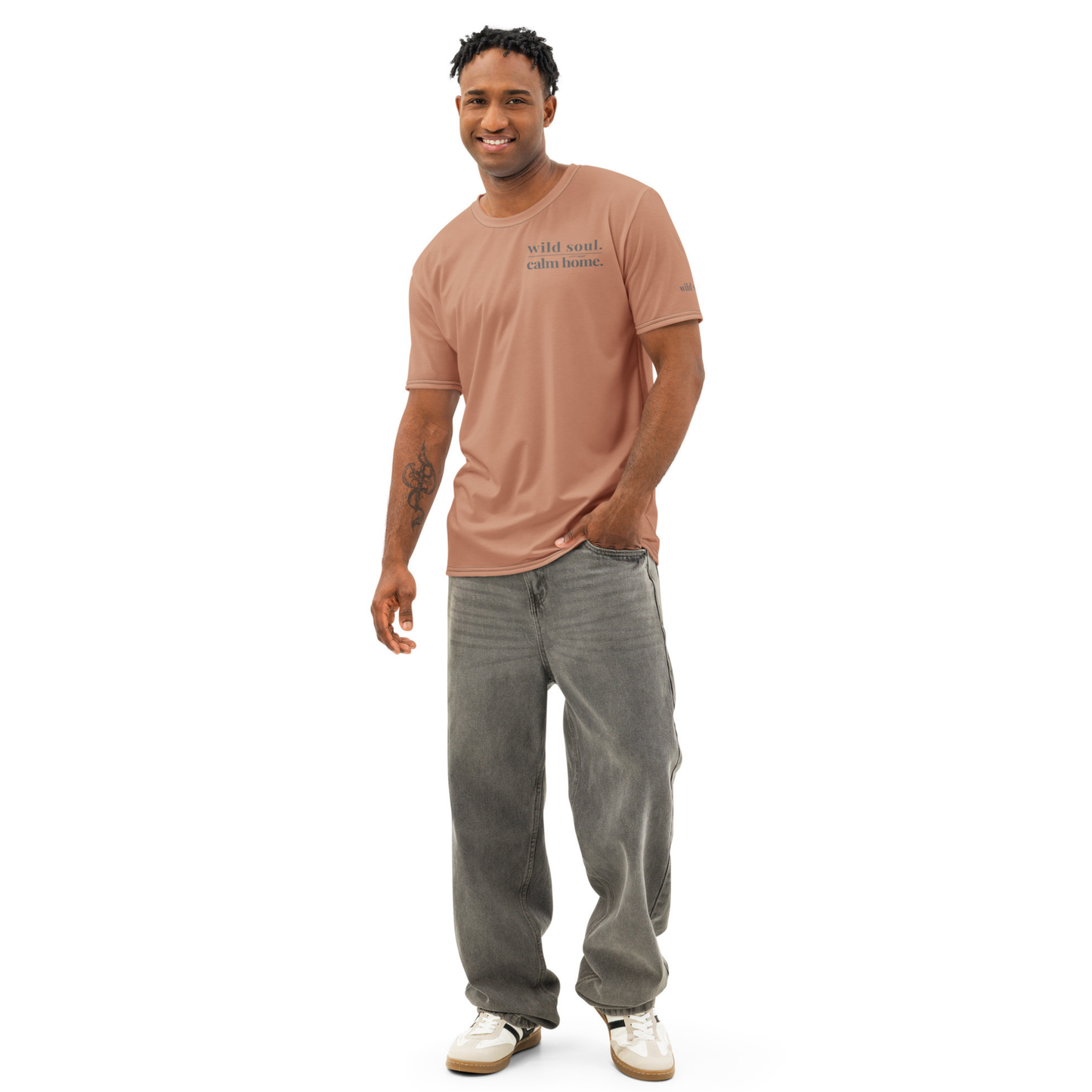 Wild Soul Calm Home Cotton T-Shirt | Earth-Tone Statement Tee