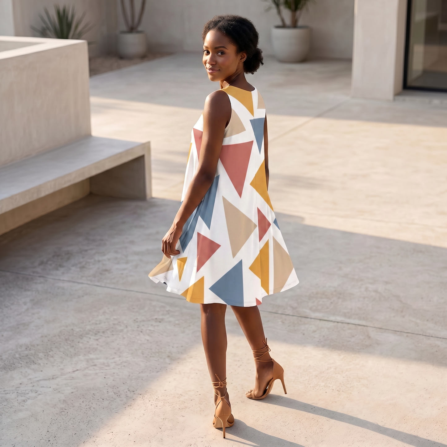 Born Herself A-Line Dress – Inspirational Atticus Quote Sleeveless Geometric Dress