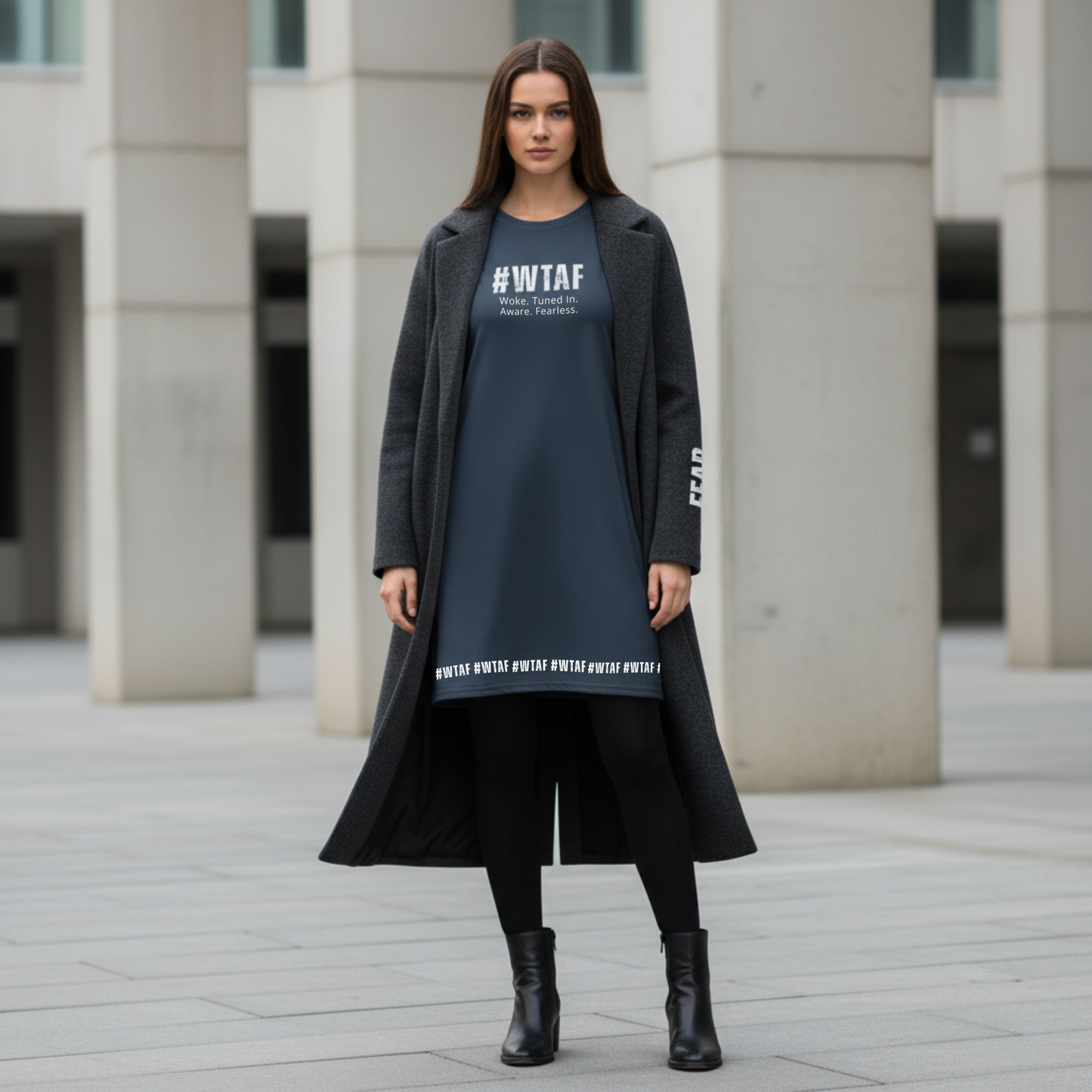 #WTAF Oversized T-Shirt Dress – Woke Tuned In Aware Fearless Streetwear