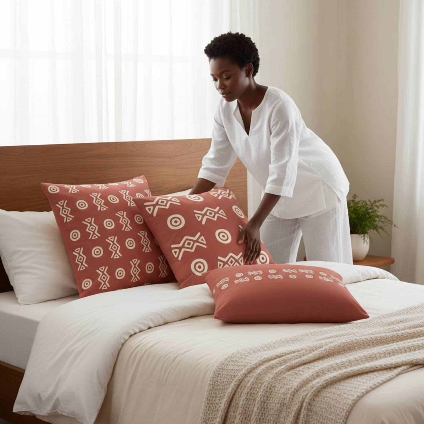 Savannah Earth Accent Pillow Collection – African-Inspired Home Decor (22×22, 18×18, Lumbar)