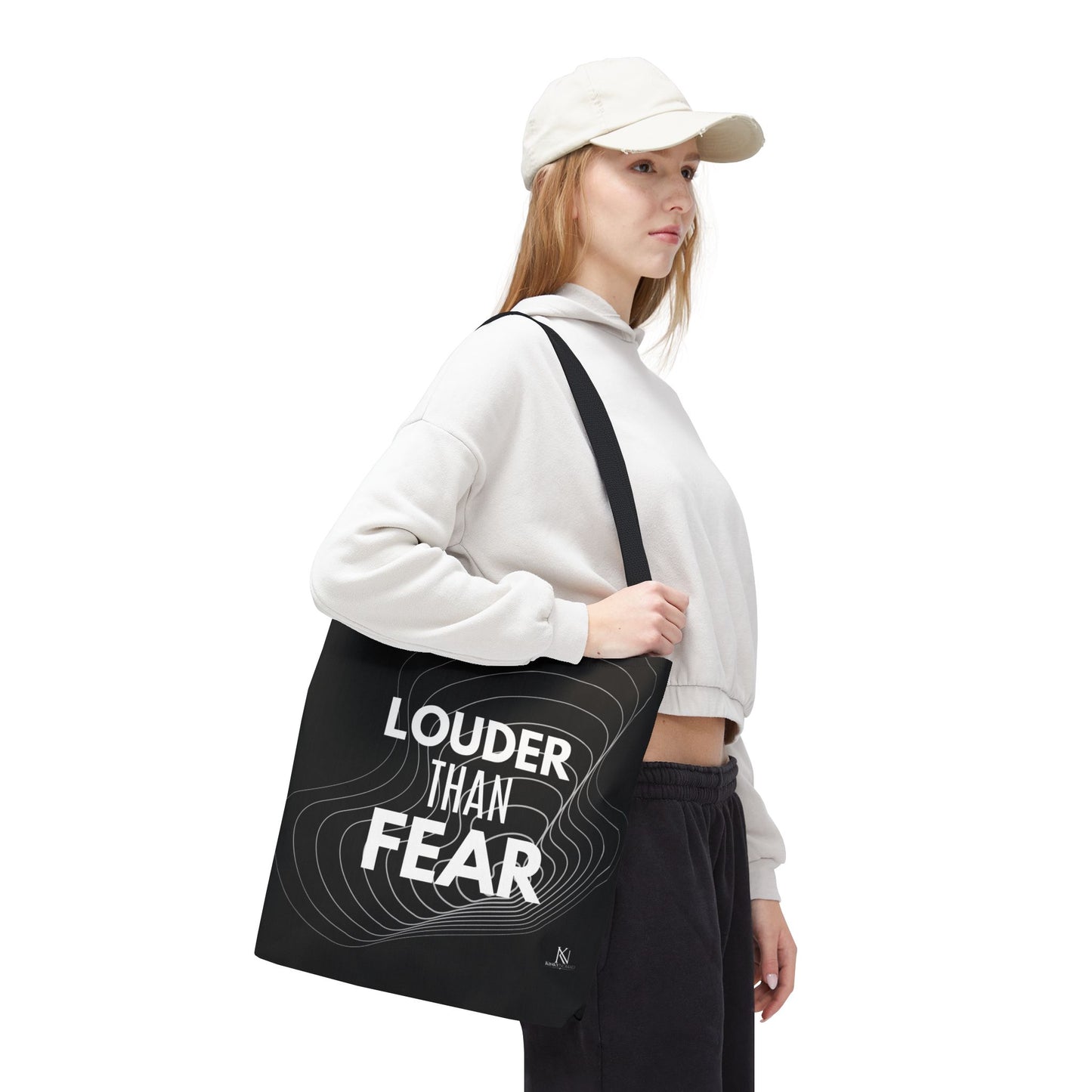 Empowerment Tote Bag – 16x16 Durable Polyester Tote | Louder Than Fear, Her Power, My Body My Rules, We Know Nothing