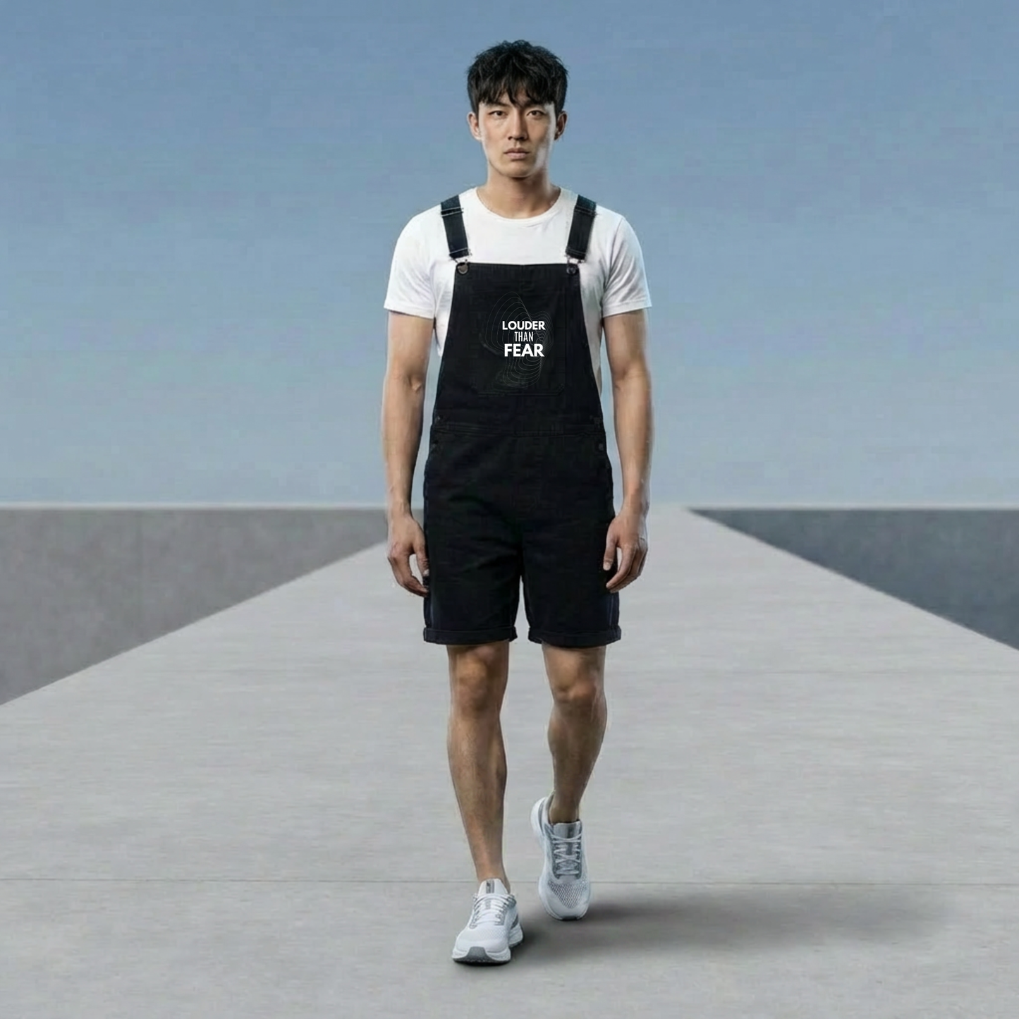 Unisex Streetwear Short Overalls | Graphic Casual Dungarees Shorts | Adjustable Strap Urban Jumpsuit