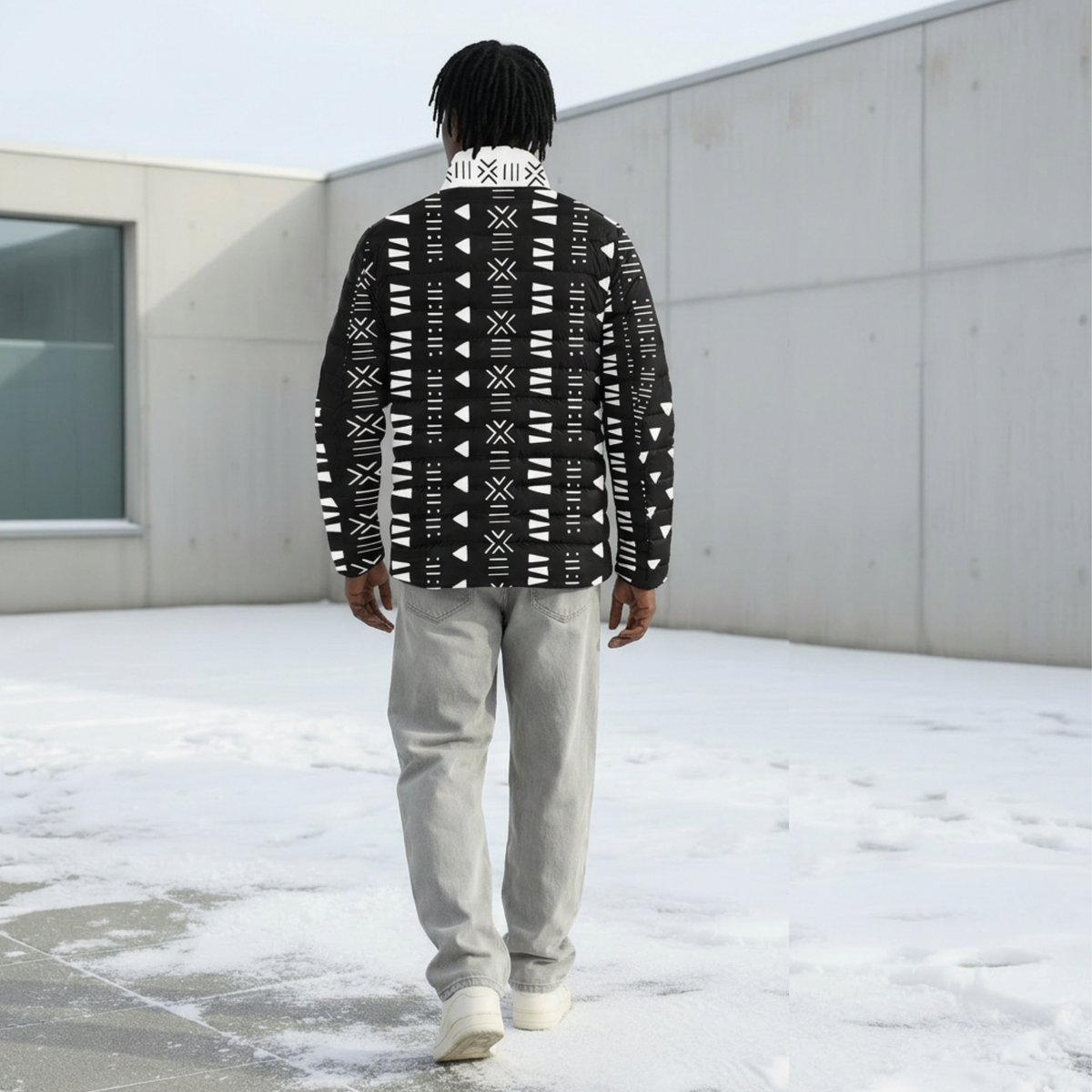 Bogolan Print Padded Jacket | Men's | Savanna Series | Kinky Nomad
