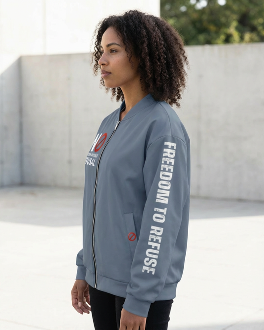 Freedom to Refuse Bomber Jacket – Unisex Empowerment Streetwear