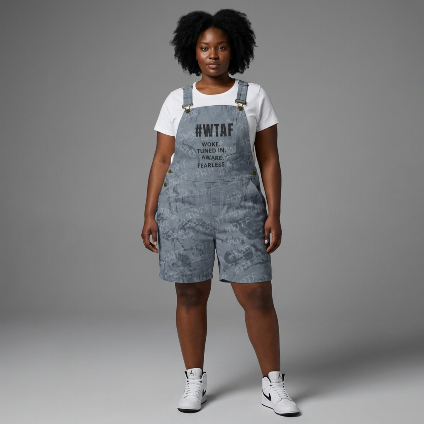 Unisex Graphic Streetwear Overalls | Short Overalls | Adjustable Strap Urban Outfit | WTAF