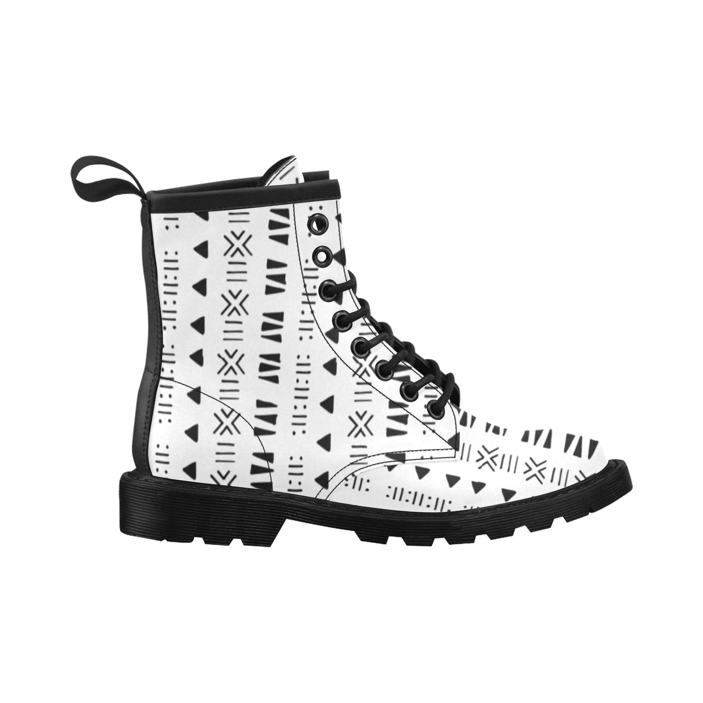Bogolan Print Combat Boots | Mud Cloth | Afro Boho Sole | Kinky Nomad