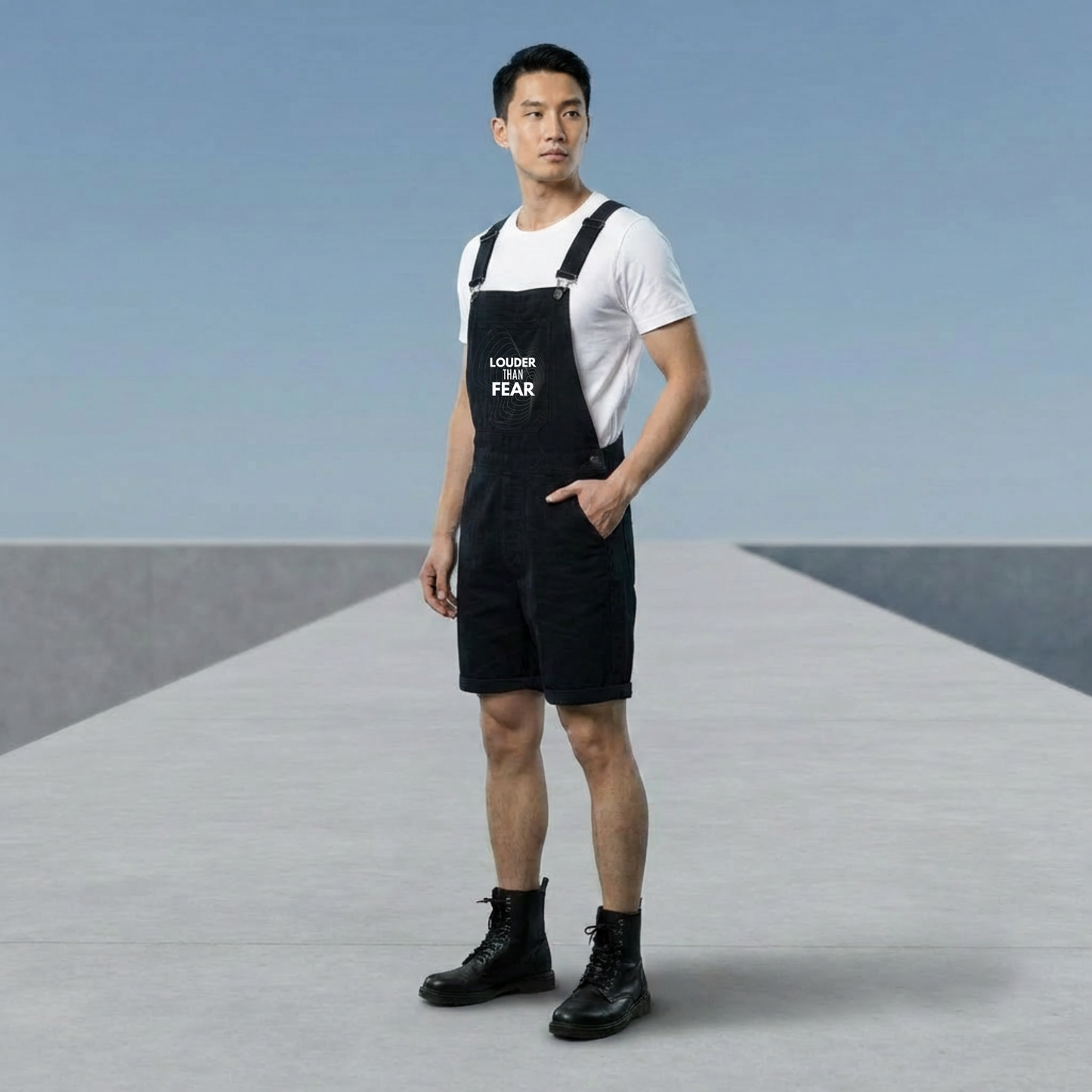 Unisex Streetwear Short Overalls | Graphic Casual Dungarees Shorts | Adjustable Strap Urban Jumpsuit