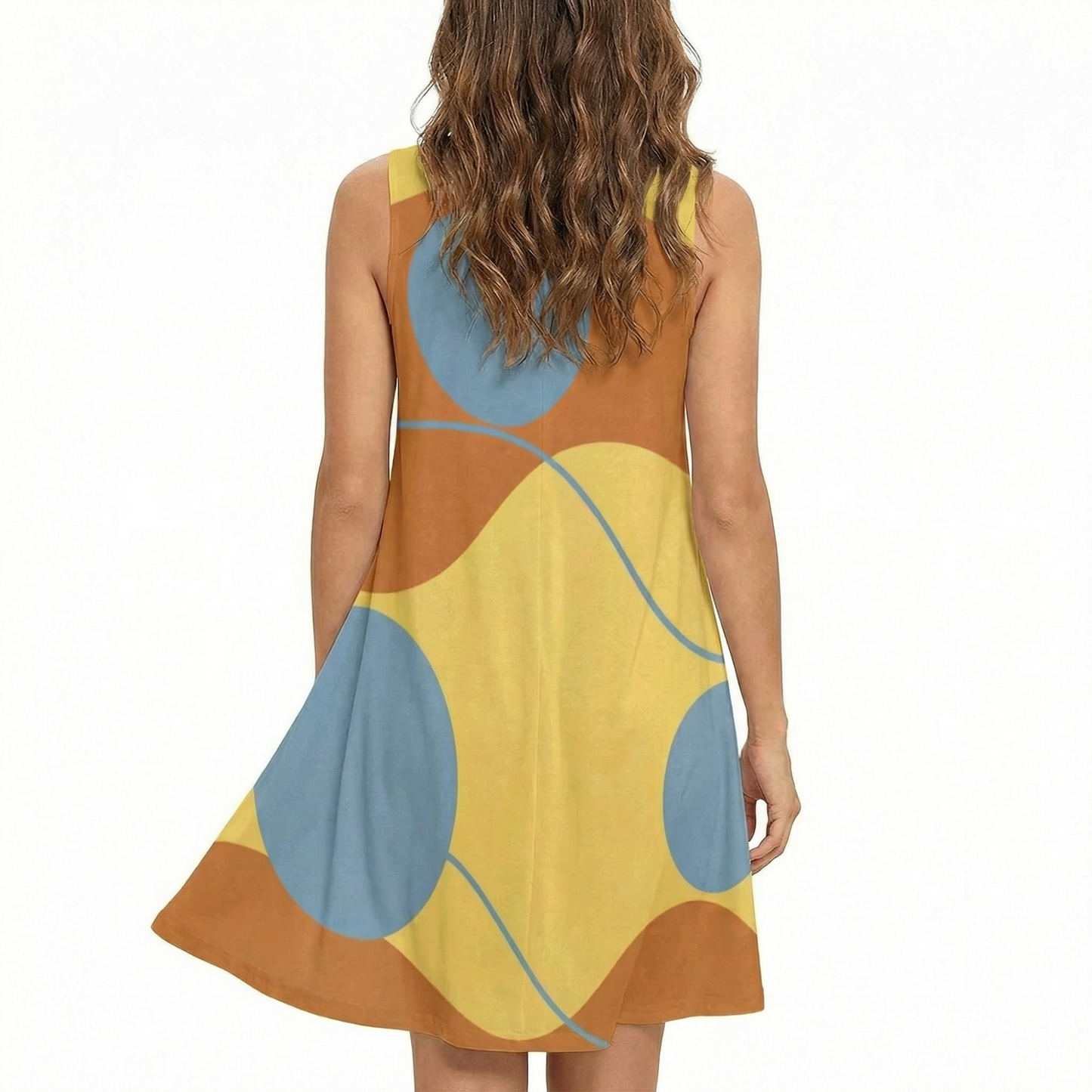 MOD Her Power Goddess Sleeveless Abstract Print Dress – Casual Summer Mini Dress for Women