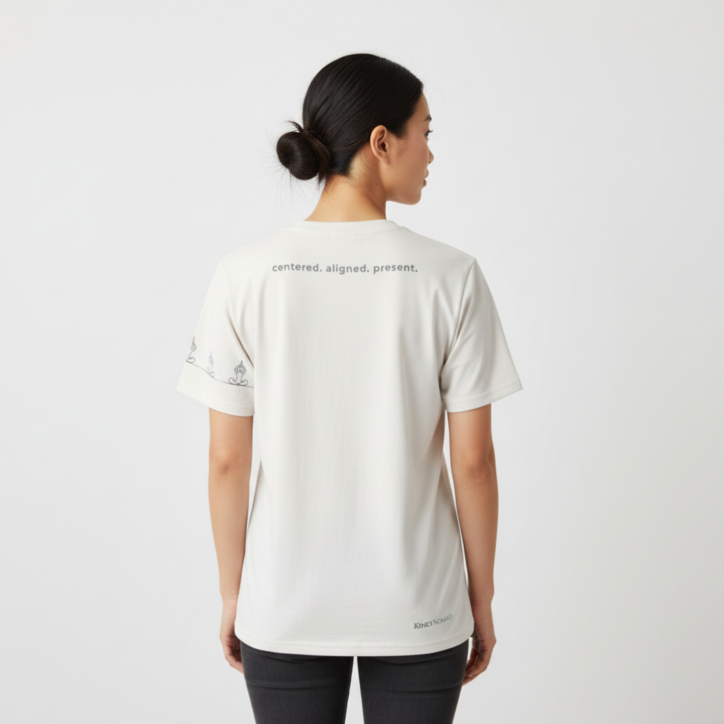 Aligned Cotton Tee – Mindful Minimalist Yoga Shirt | Centered. Aligned. Present.