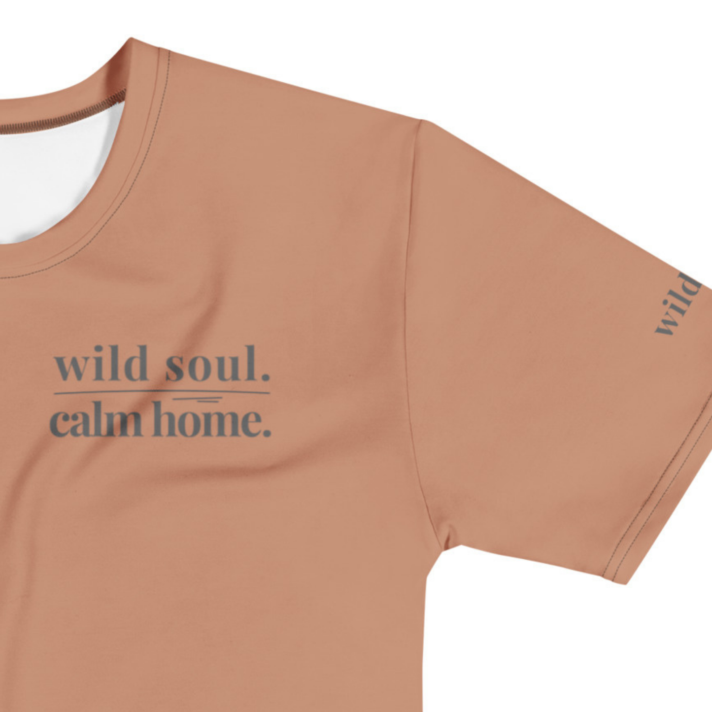 Wild Soul Calm Home Cotton T-Shirt | Earth-Tone Statement Tee