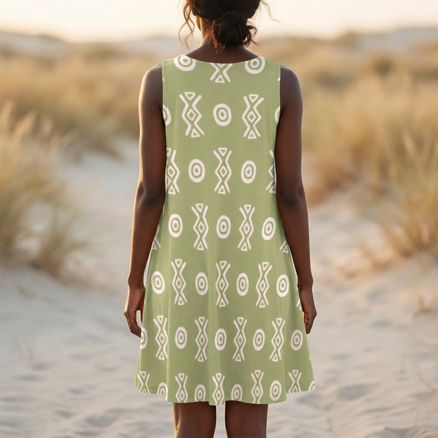 Savanna Moss A-Line Pocket Dress | Sleeveless Boho Summer Dress – Kinky Nomad