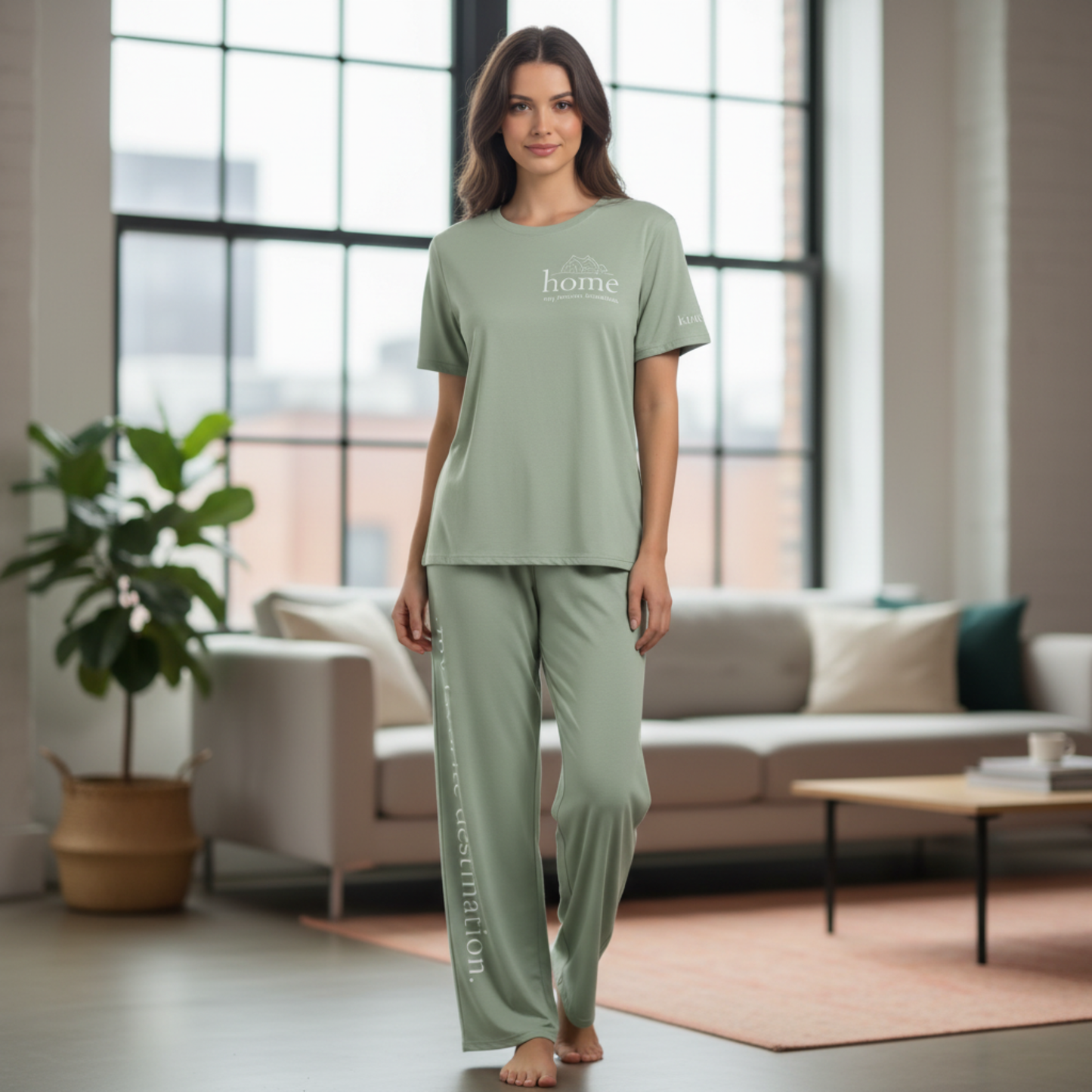 Wild Soul, Calm Home SoftStyles Set | Unisex T-Shirt & Wide-Leg Pant Matching Set