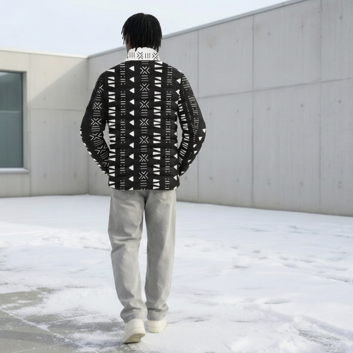 Bogolan Print Padded Jacket | Men's | Savanna Series | Kinky Nomad