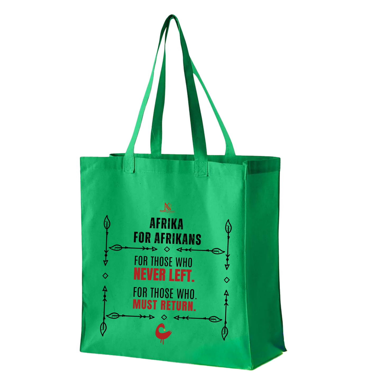 Afrika for Afrikans Tote Bag | Empowerment Quote Reusable Cotton Canvas Tote by Kinky Nomad