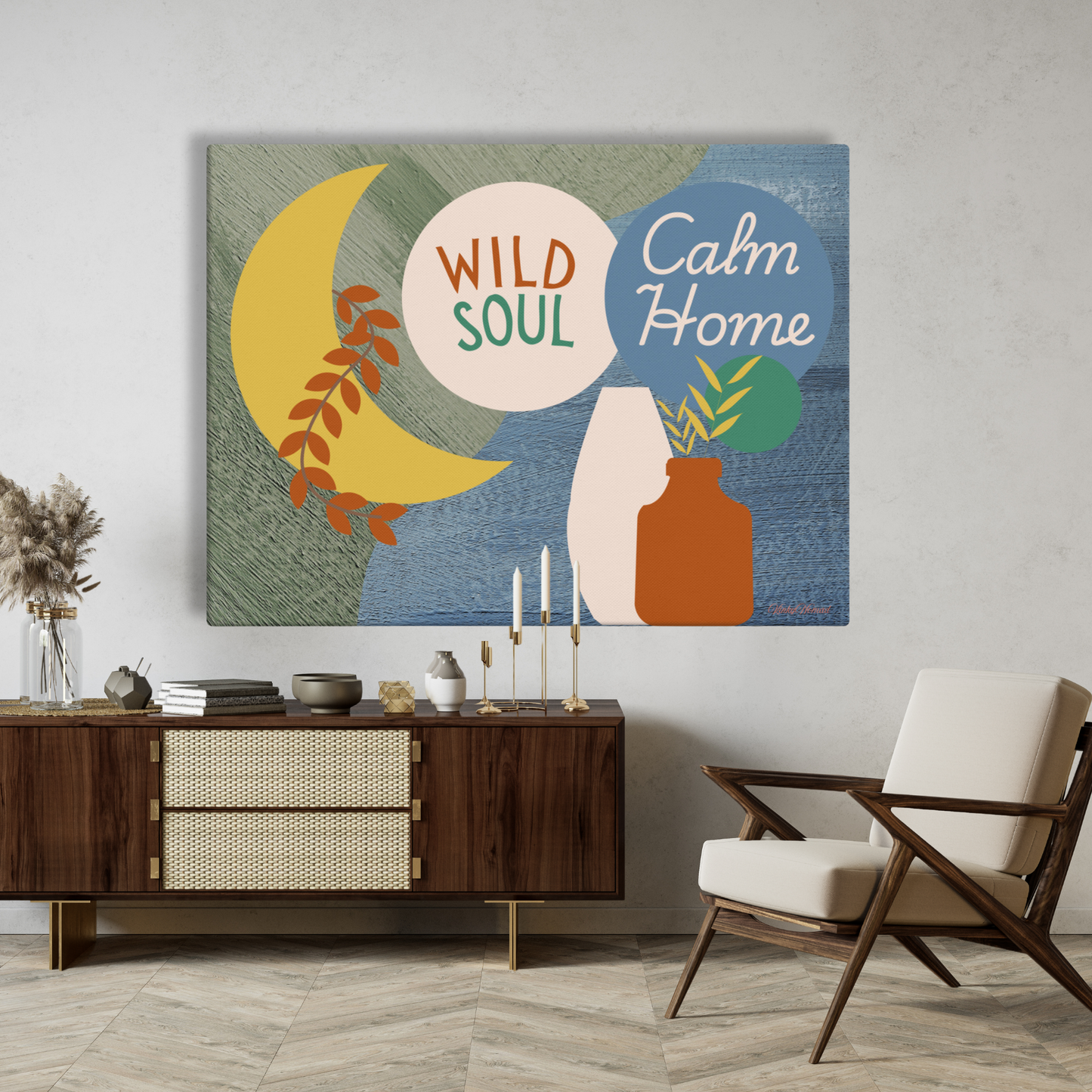 Wild Soul Calm Home Canvas Wall Art – Modern Boho Abstract Print | Inspirational Home Decor in 4 Sizes