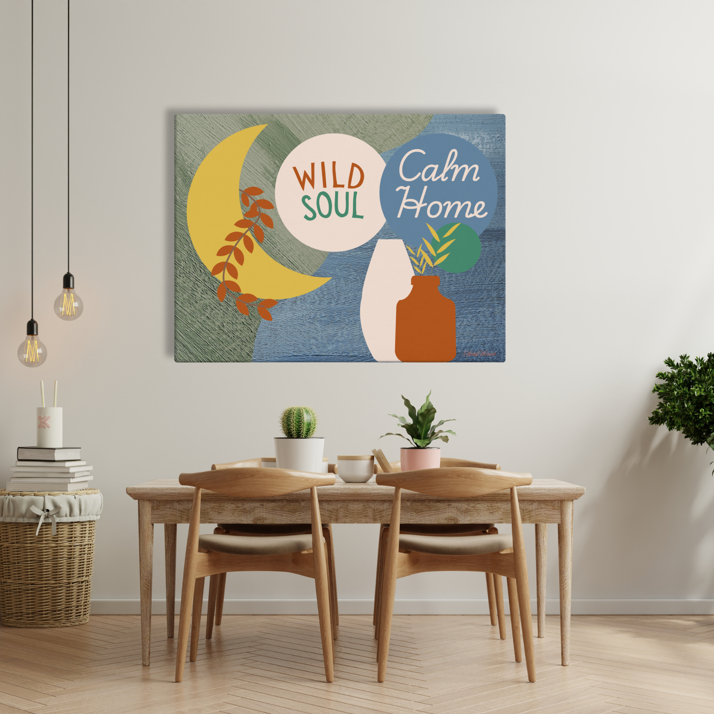 Wild Soul Calm Home Canvas Wall Art – Modern Boho Abstract Print | Inspirational Home Decor in 4 Sizes