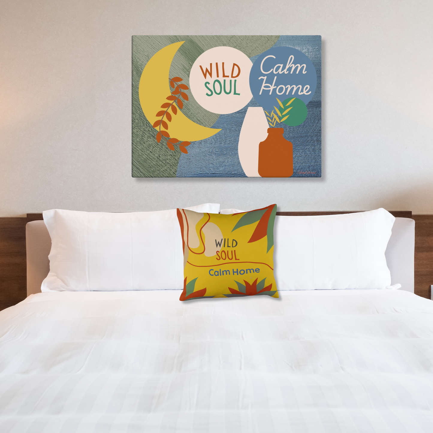 Wild Soul Calm Home Canvas Wall Art – Modern Boho Abstract Print | Inspirational Home Decor in 4 Sizes