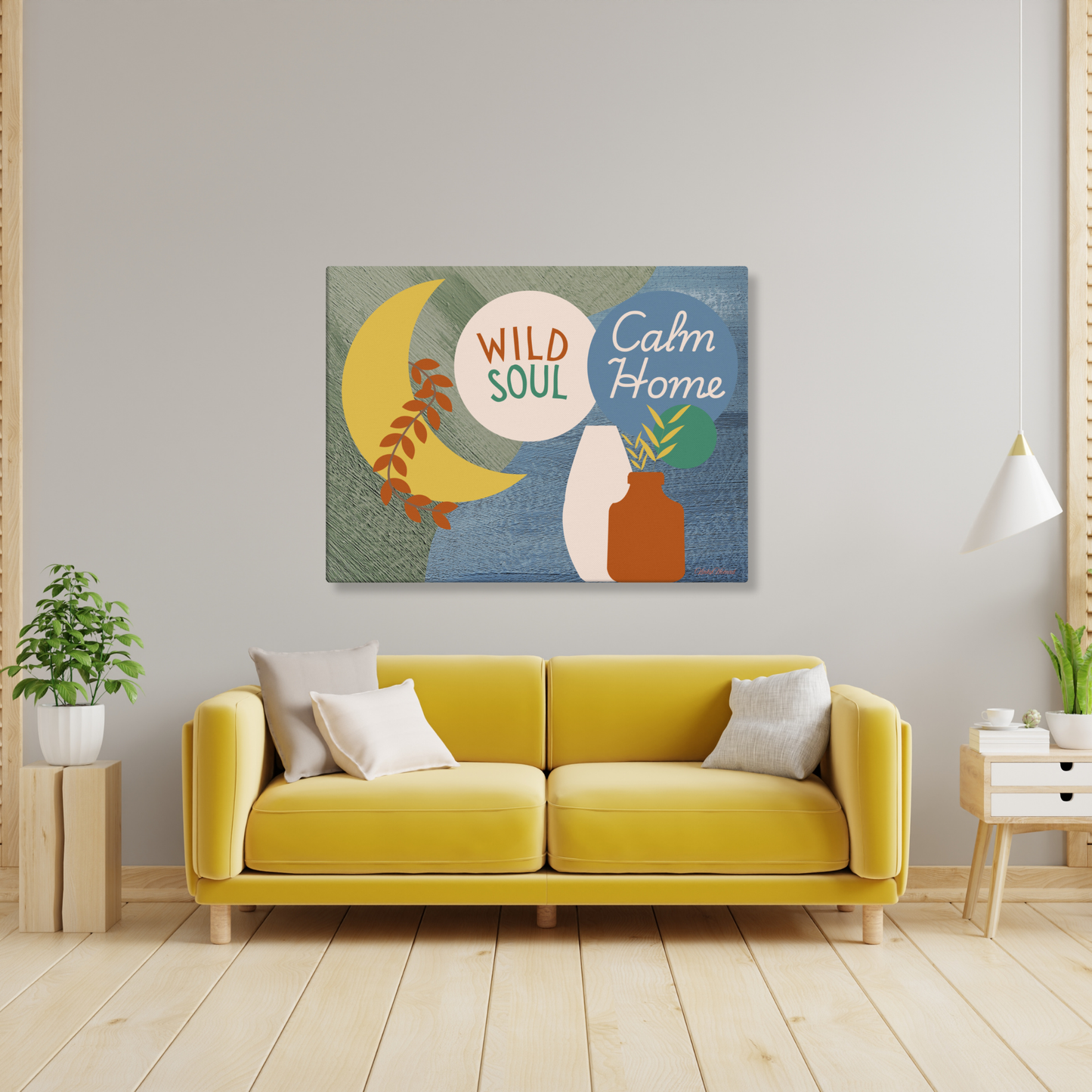 Wild Soul Calm Home Canvas Wall Art – Modern Boho Abstract Print | Inspirational Home Decor in 4 Sizes