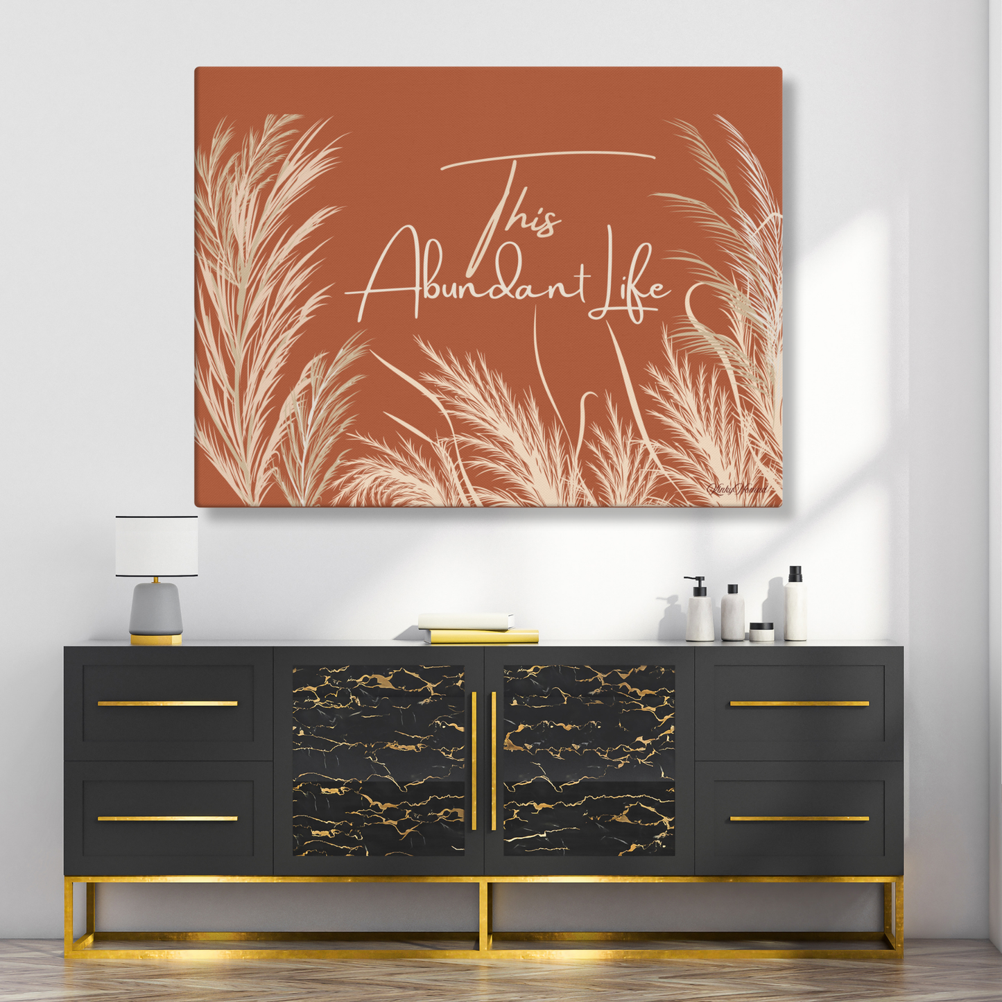 This Abundant Life Canvas Wall Art – Modern Botanical Nature Print | Inspirational Wall Decor in 4 Sizes