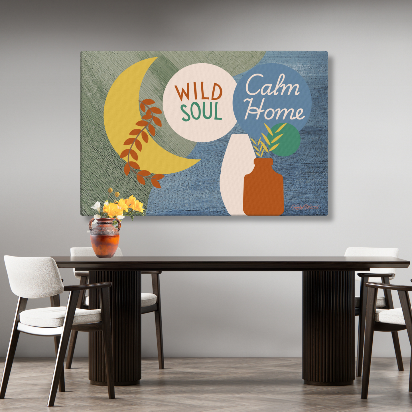 Wild Soul Calm Home Canvas Wall Art – Modern Boho Abstract Print | Inspirational Home Decor in 4 Sizes