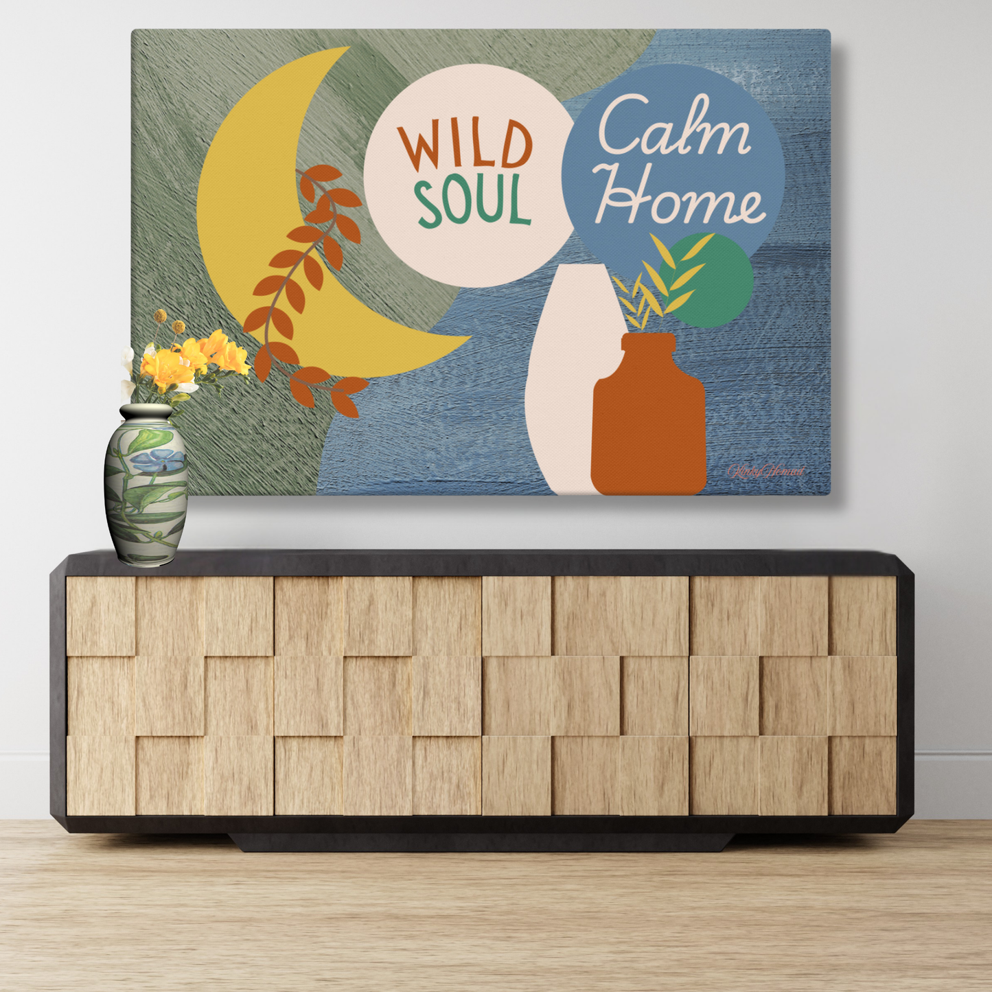 Wild Soul Calm Home Canvas Wall Art – Modern Boho Abstract Print | Inspirational Home Decor in 4 Sizes