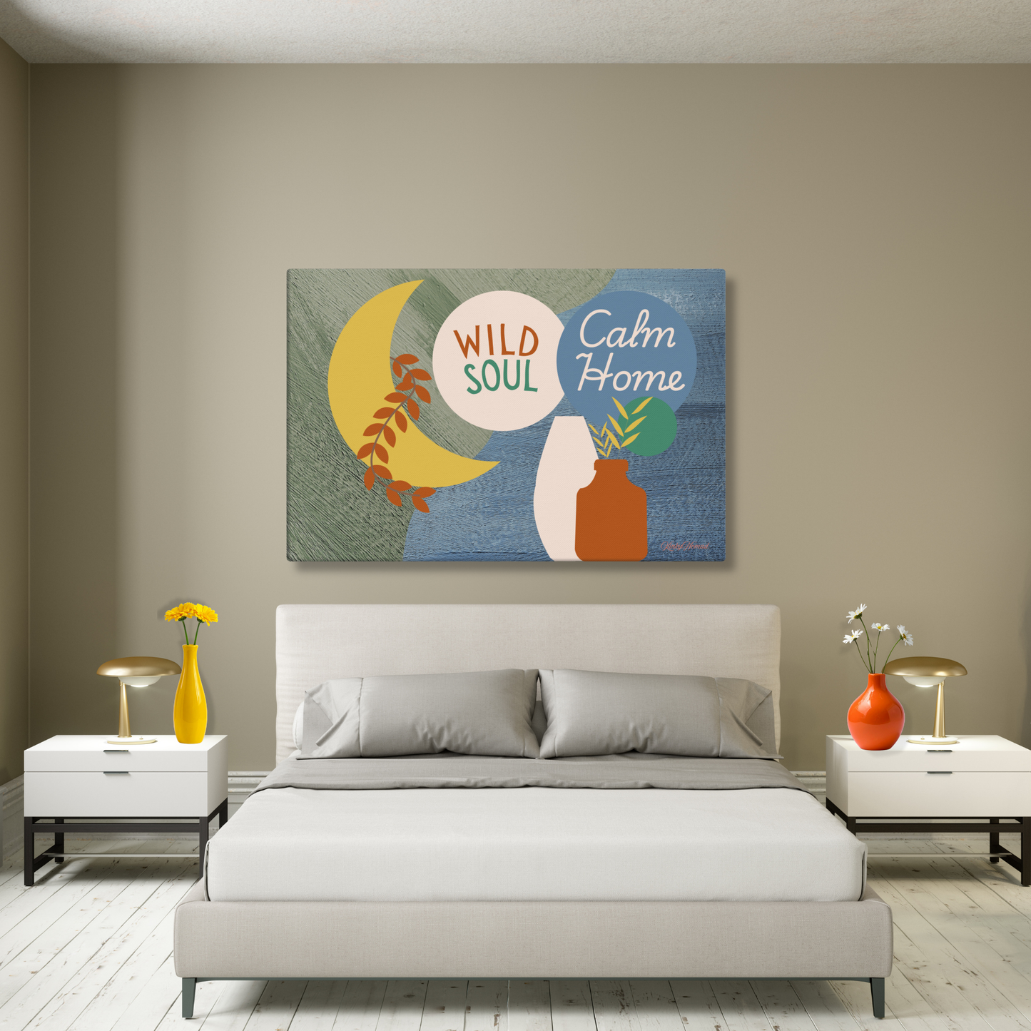 Wild Soul Calm Home Canvas Wall Art – Modern Boho Abstract Print | Inspirational Home Decor in 4 Sizes