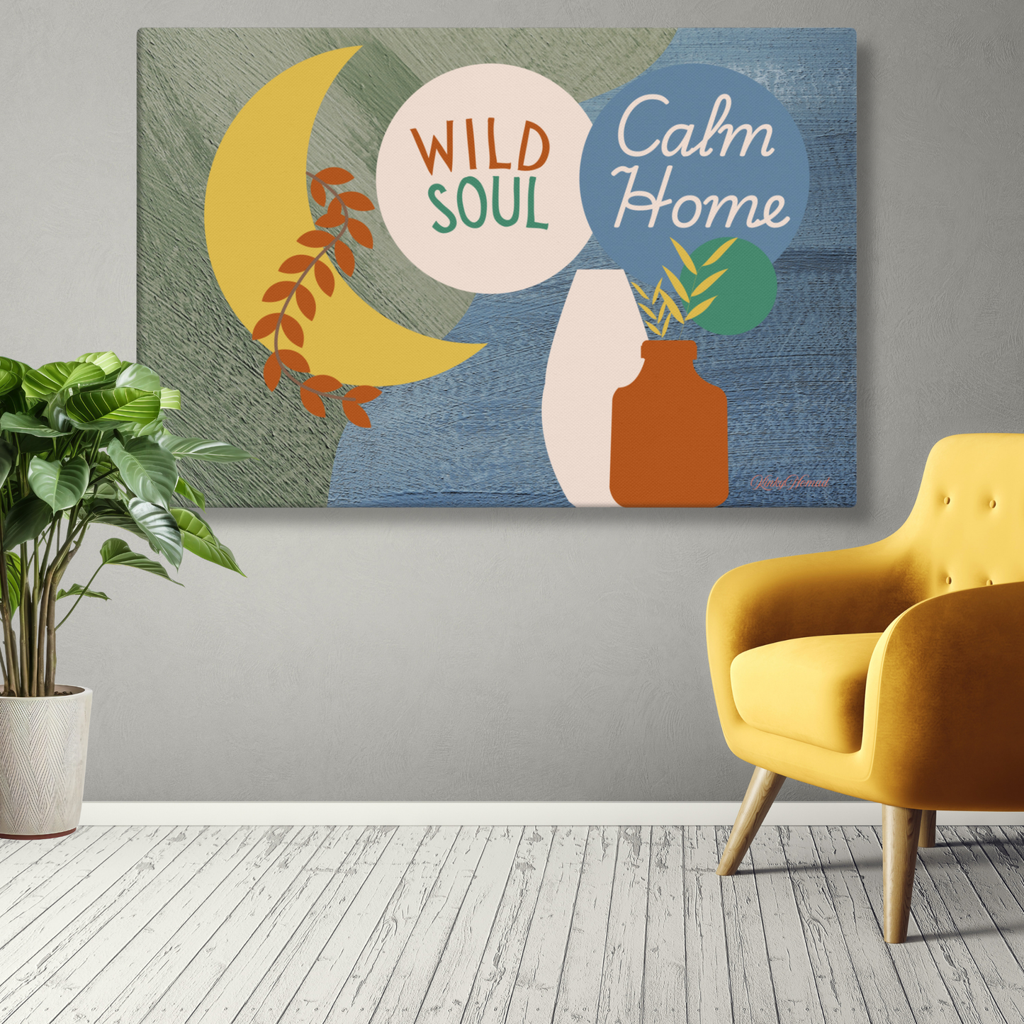 Wild Soul Calm Home Canvas Wall Art – Modern Boho Abstract Print | Inspirational Home Decor in 4 Sizes