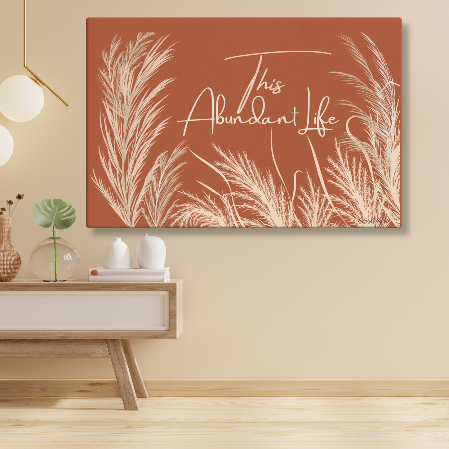 This Abundant Life Canvas Wall Art – Modern Botanical Nature Print | Inspirational Wall Decor in 4 Sizes