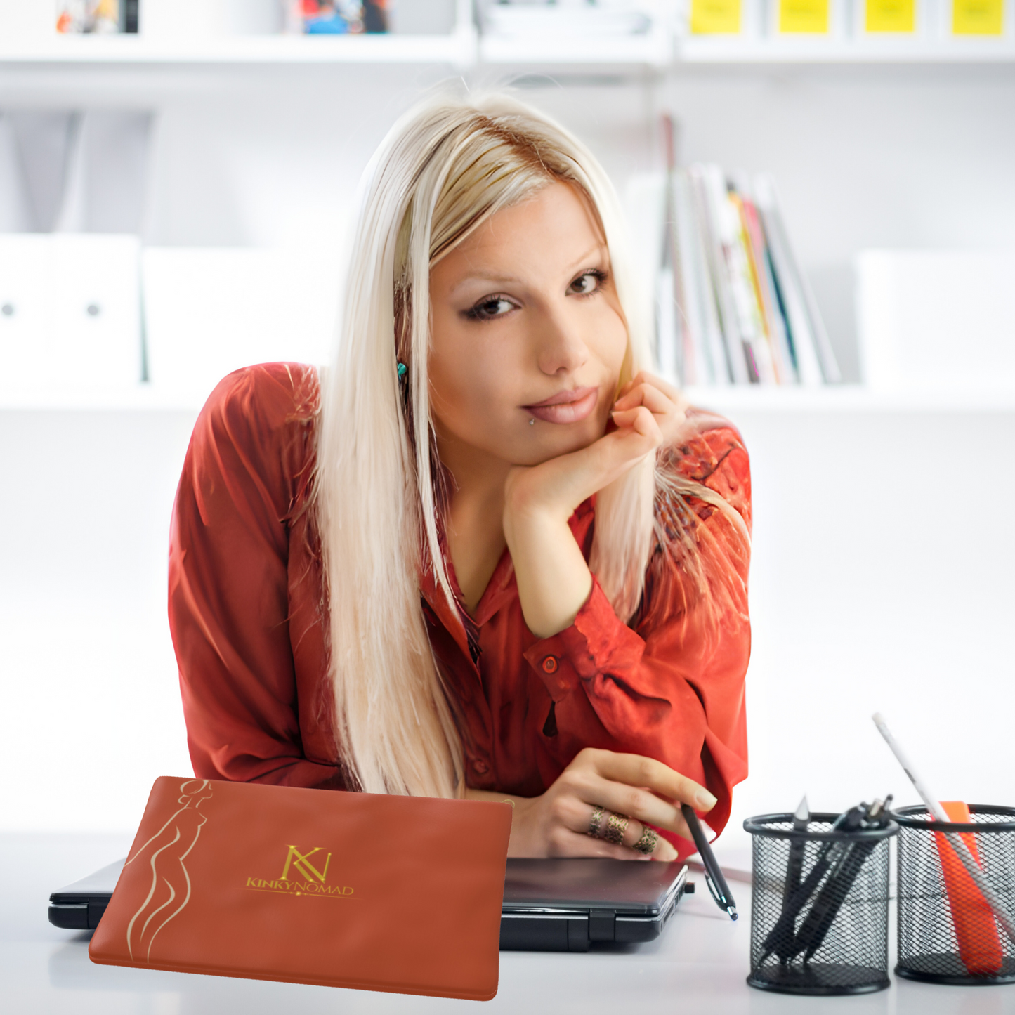 Her Power Leather Clutch