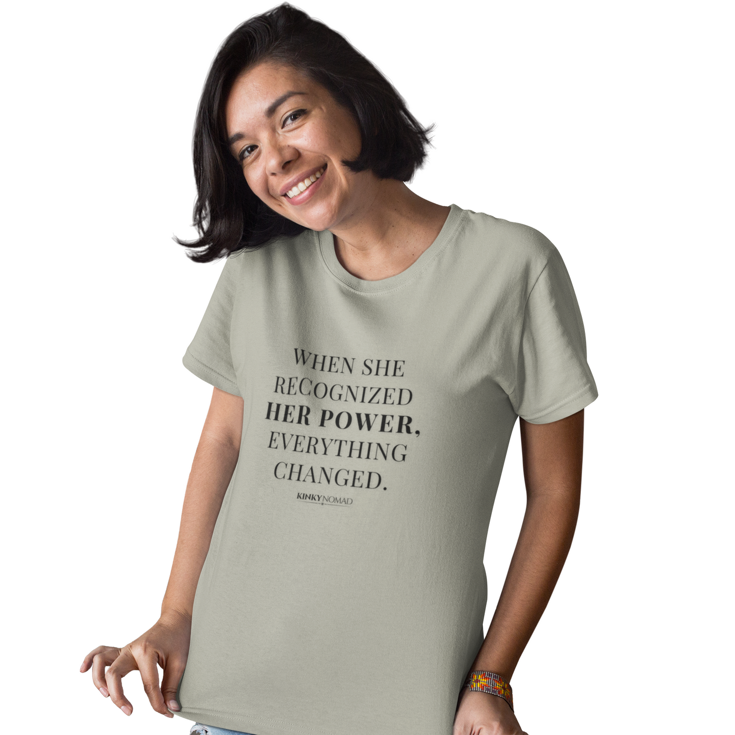 HER POWER — Unisex Heavy Faded Tee (Faded Black/Eucalyptus/Bone/Khaki)