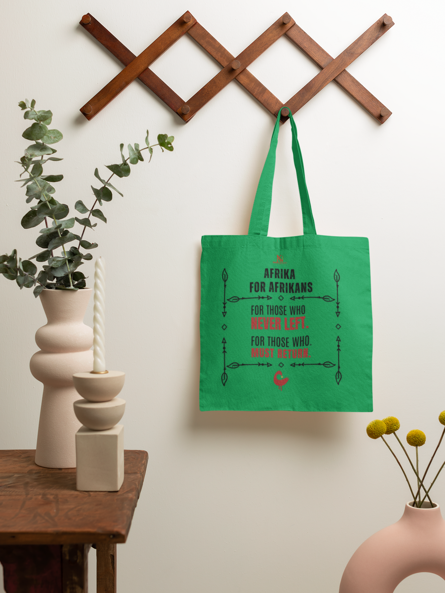 Afrika for Afrikans Tote Bag | Empowerment Quote Reusable Cotton Canvas Tote by Kinky Nomad