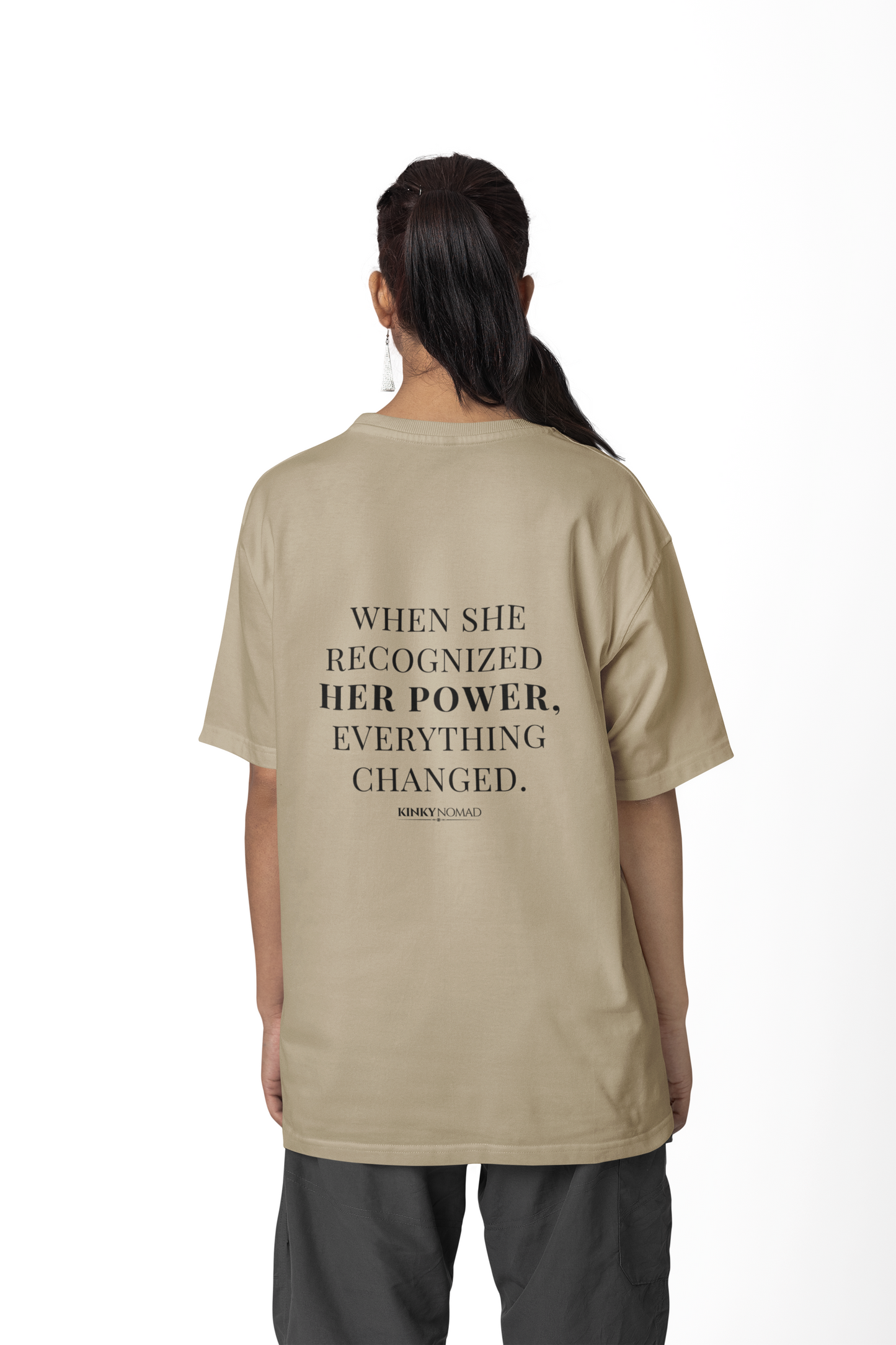 HER POWER — Unisex Heavy Faded Tee (Faded Black/Eucalyptus/Bone/Khaki)