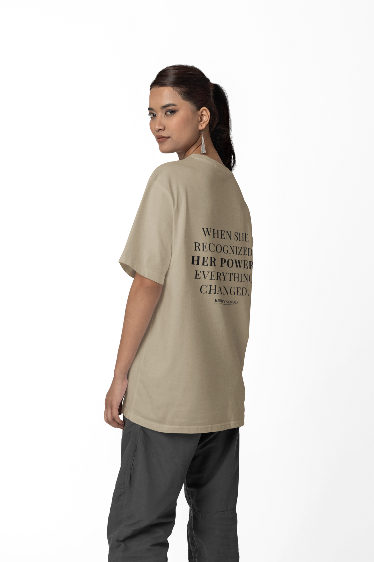 HER POWER — Unisex Heavy Faded Tee (Faded Black/Eucalyptus/Bone/Khaki)