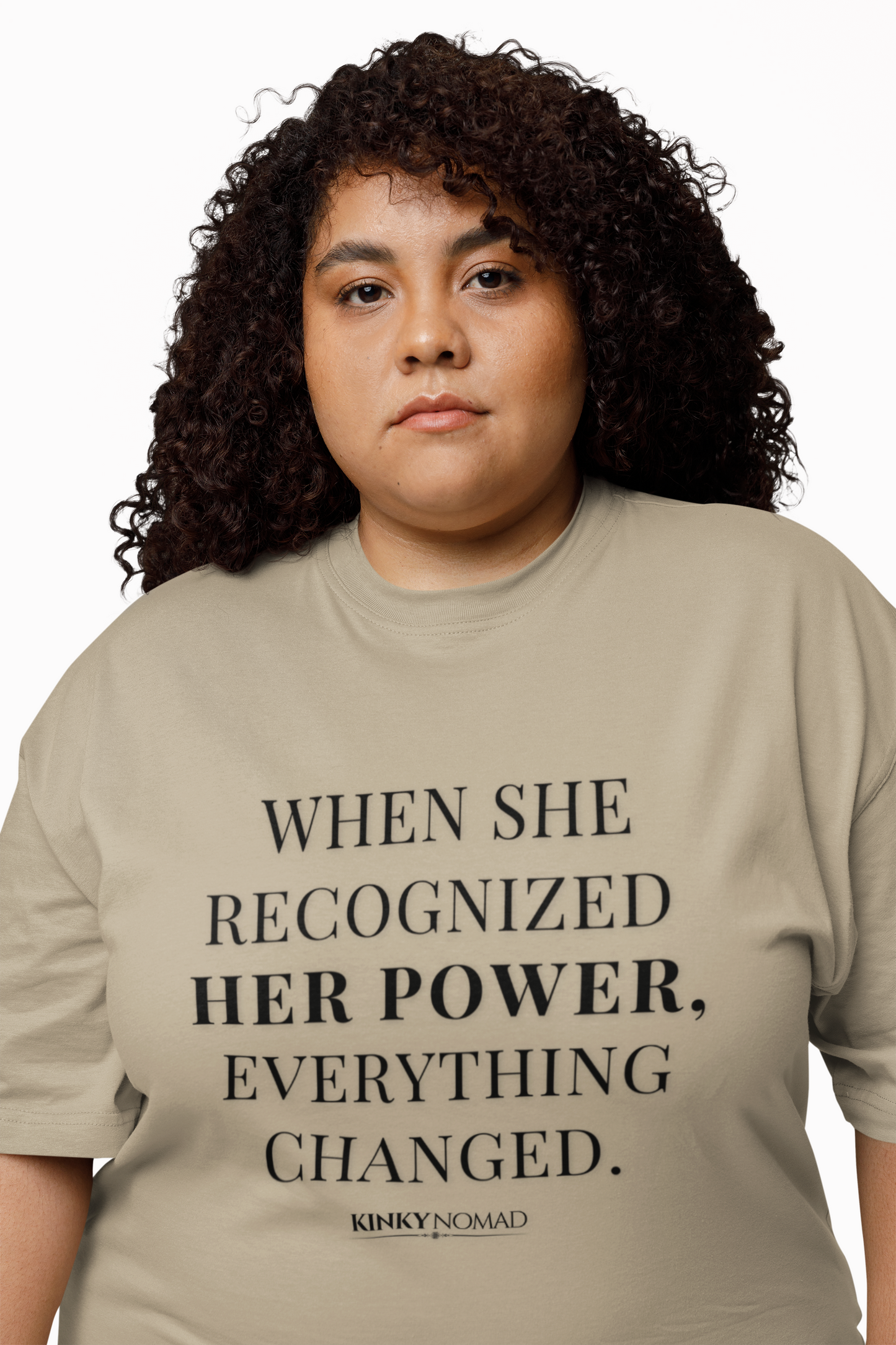 HER POWER — Unisex Heavy Faded Tee (Faded Black/Eucalyptus/Bone/Khaki)