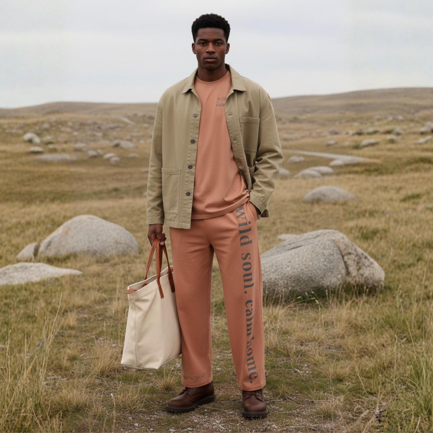 Wild Soul, Calm Home SoftStyles Set | Unisex T-Shirt & Wide-Leg Pant Matching Set