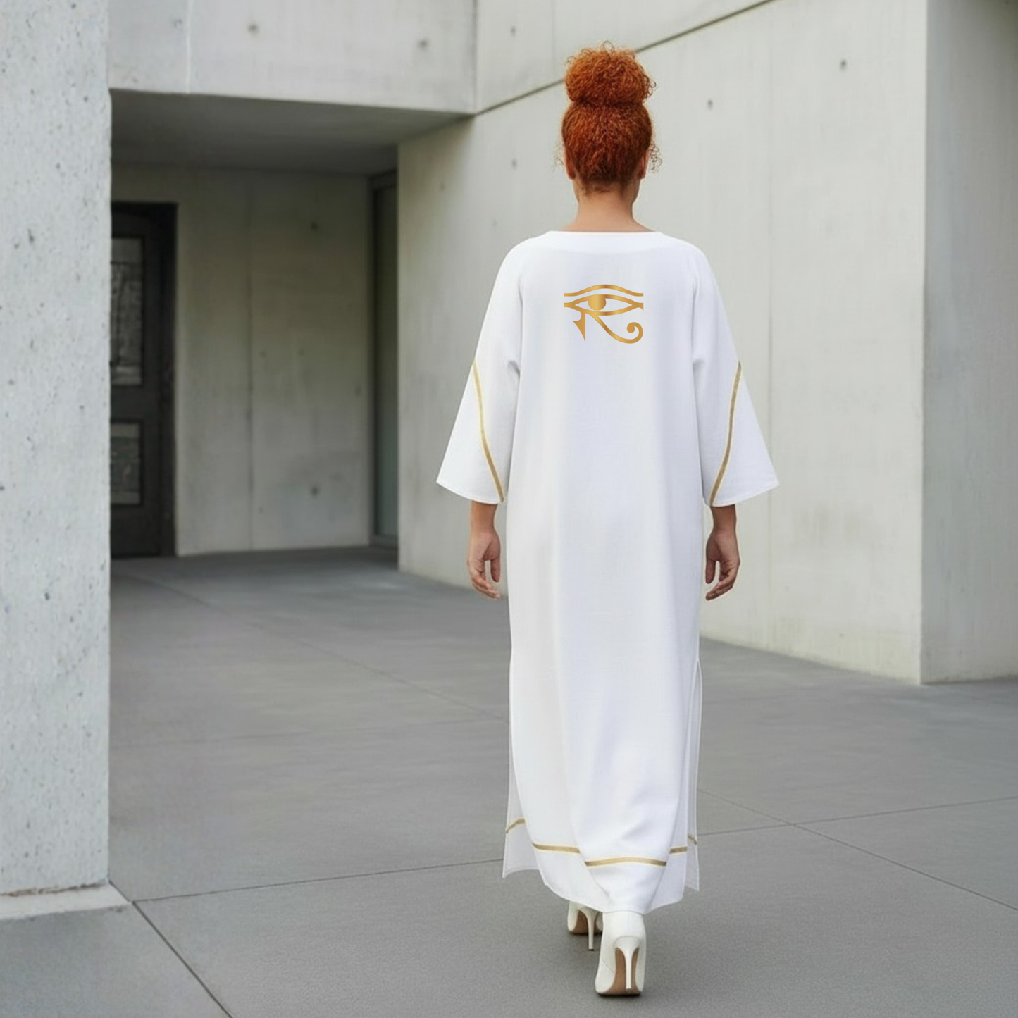 White Isis Kaftan | Egyptian Goddess Kaftan | Kemet Collection | Kinky Nomad