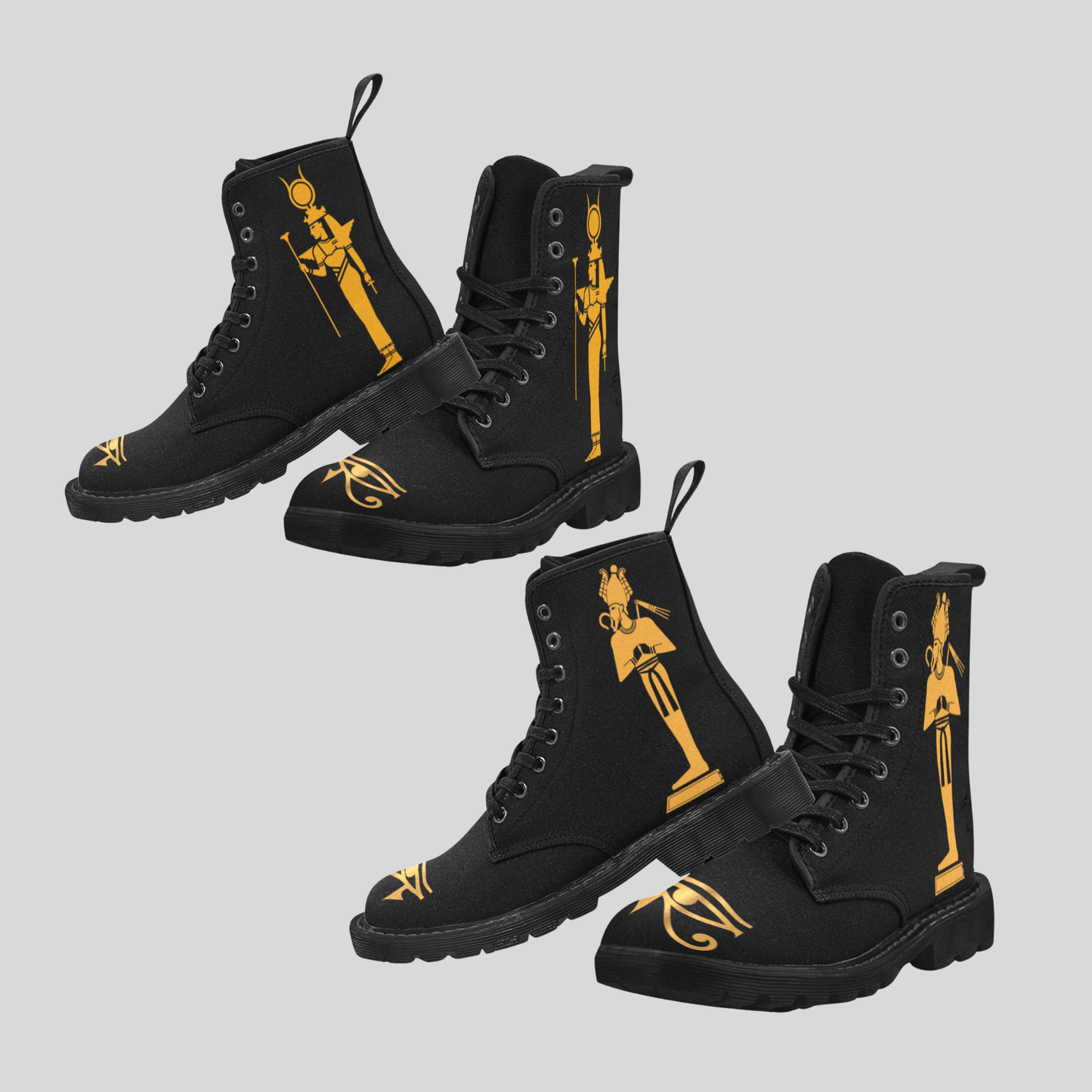 Isis & Osiris Martin Boots | Kemet Series | Black & Gold | Kinky Nomad