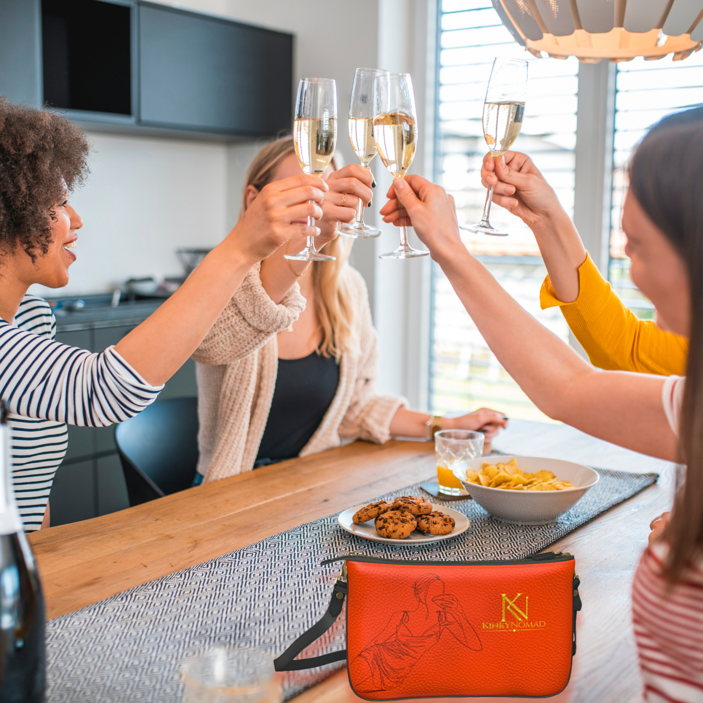 She Celebrates Designer Double Zip Pouchette