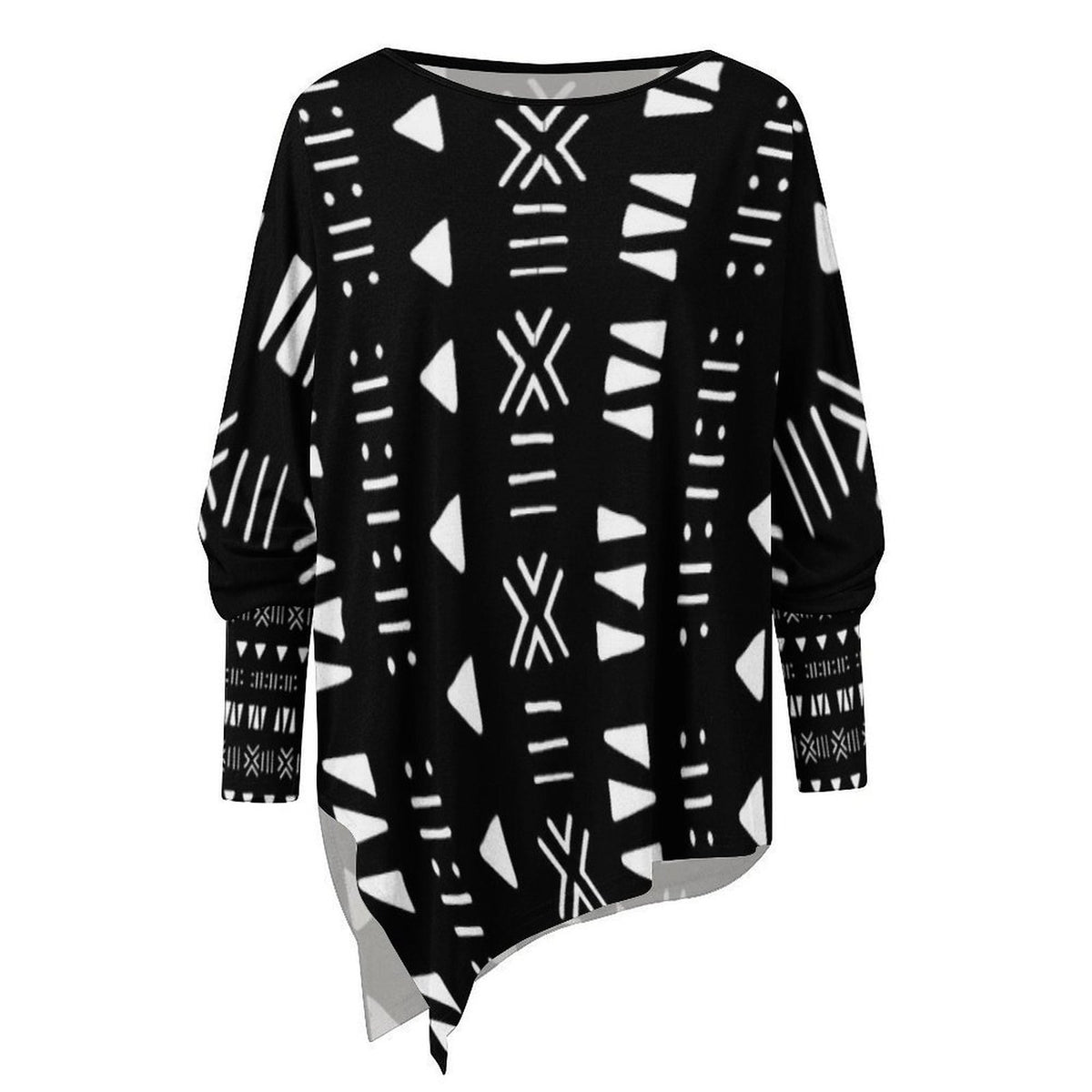 Mud Cloth PRINT Asymmetric Top | Savanna Series | Women's | Kinky Nomad