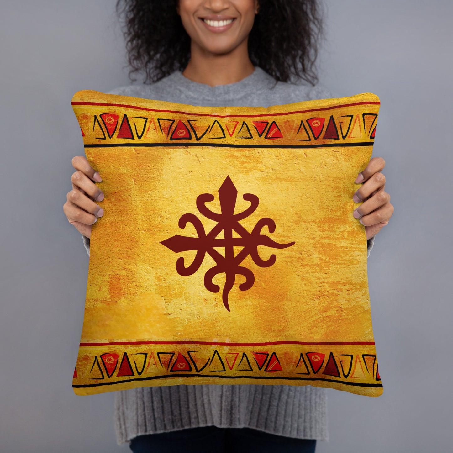 Love Africa Adinkra Symbol Throw Pillow Set – Akoben, Unity in Diversity, Sankofa, 4-Piece Collection