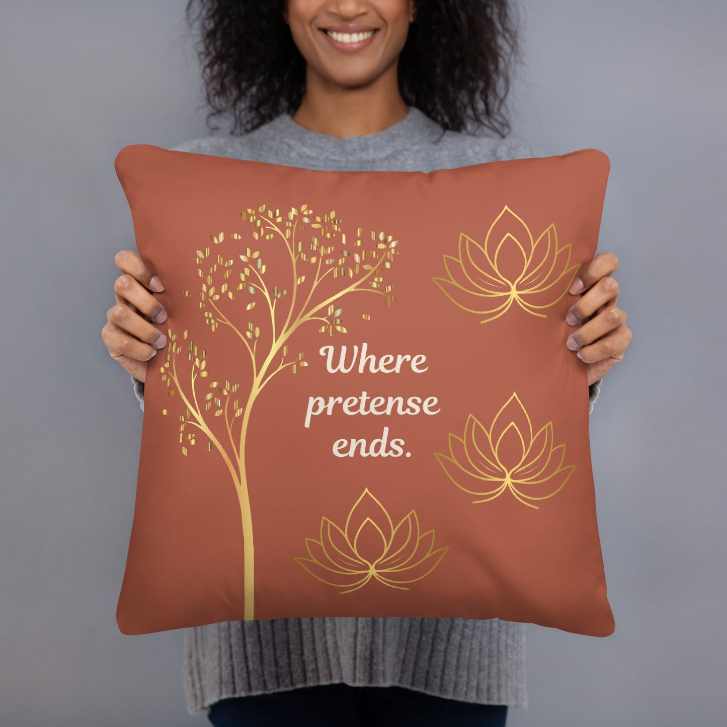 Where Peace Begins Inspirational Quote Throw Pillow – Decorative Accent Cushion