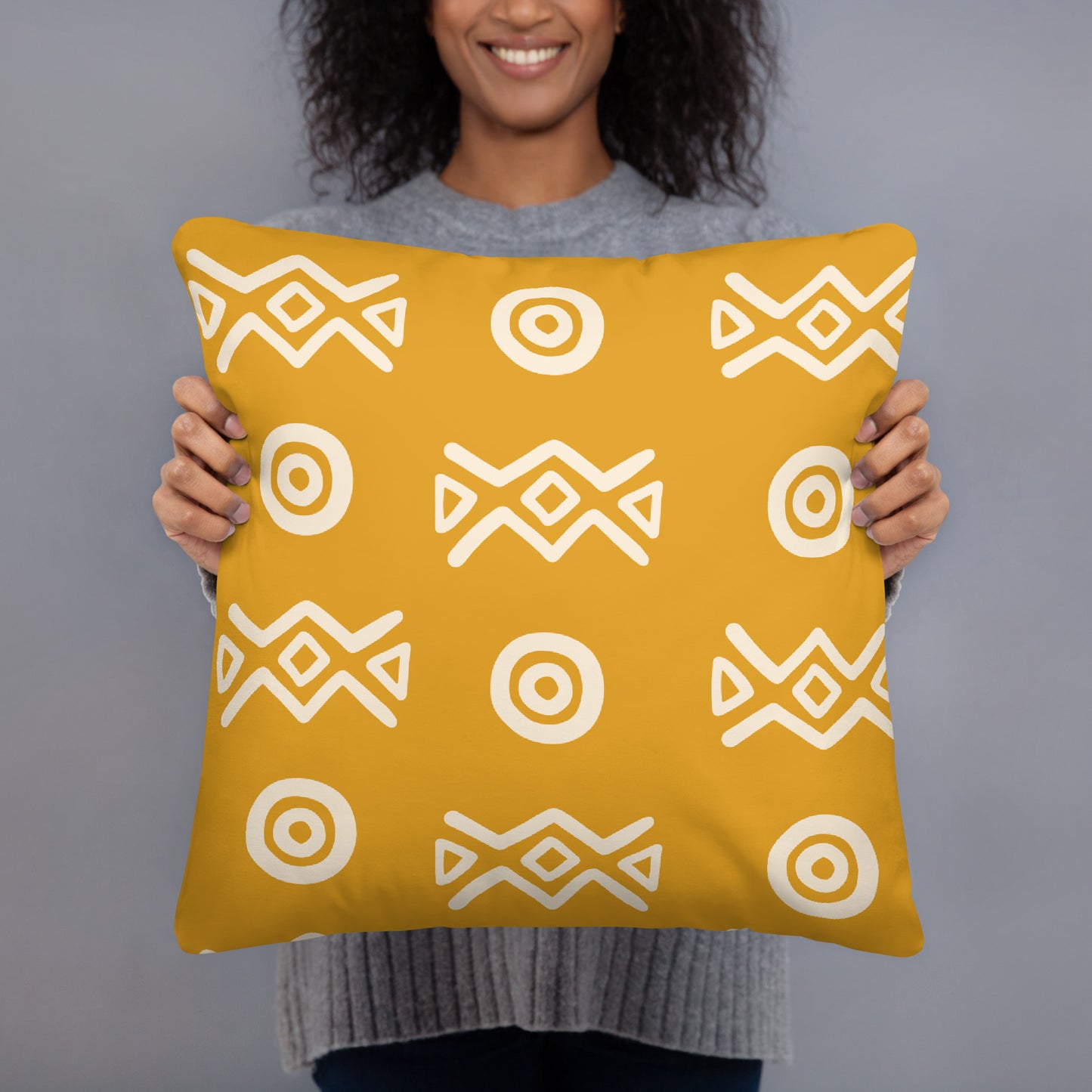 Savanna Gold African Pattern Throw Pillows | 22x22, 18x18 & Lumbar